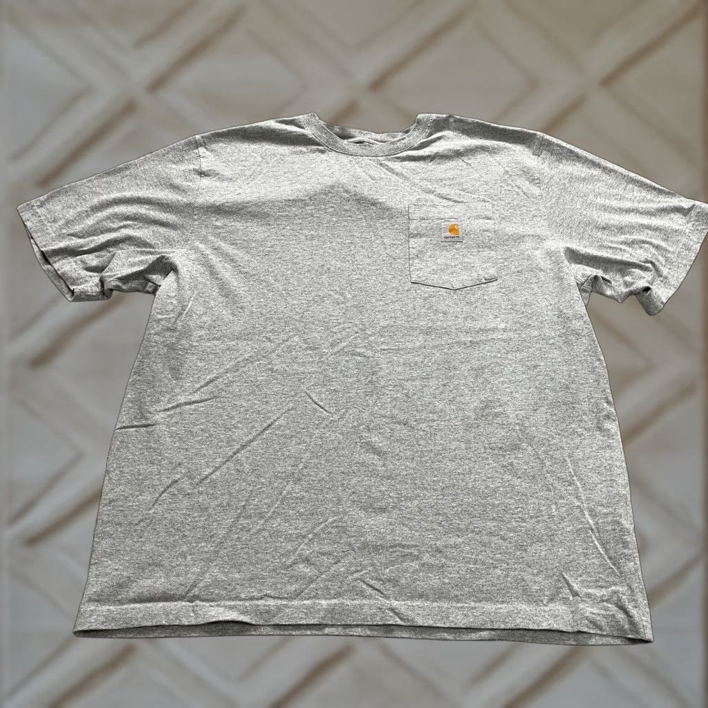 Carhartt Carhartt K87 T-Shirt Mens XL Gray Loose Fit Crew Neck Cotton Polyester Pocket Shirt Size US XL / EU 56 / 4 - 1 Thumbnail