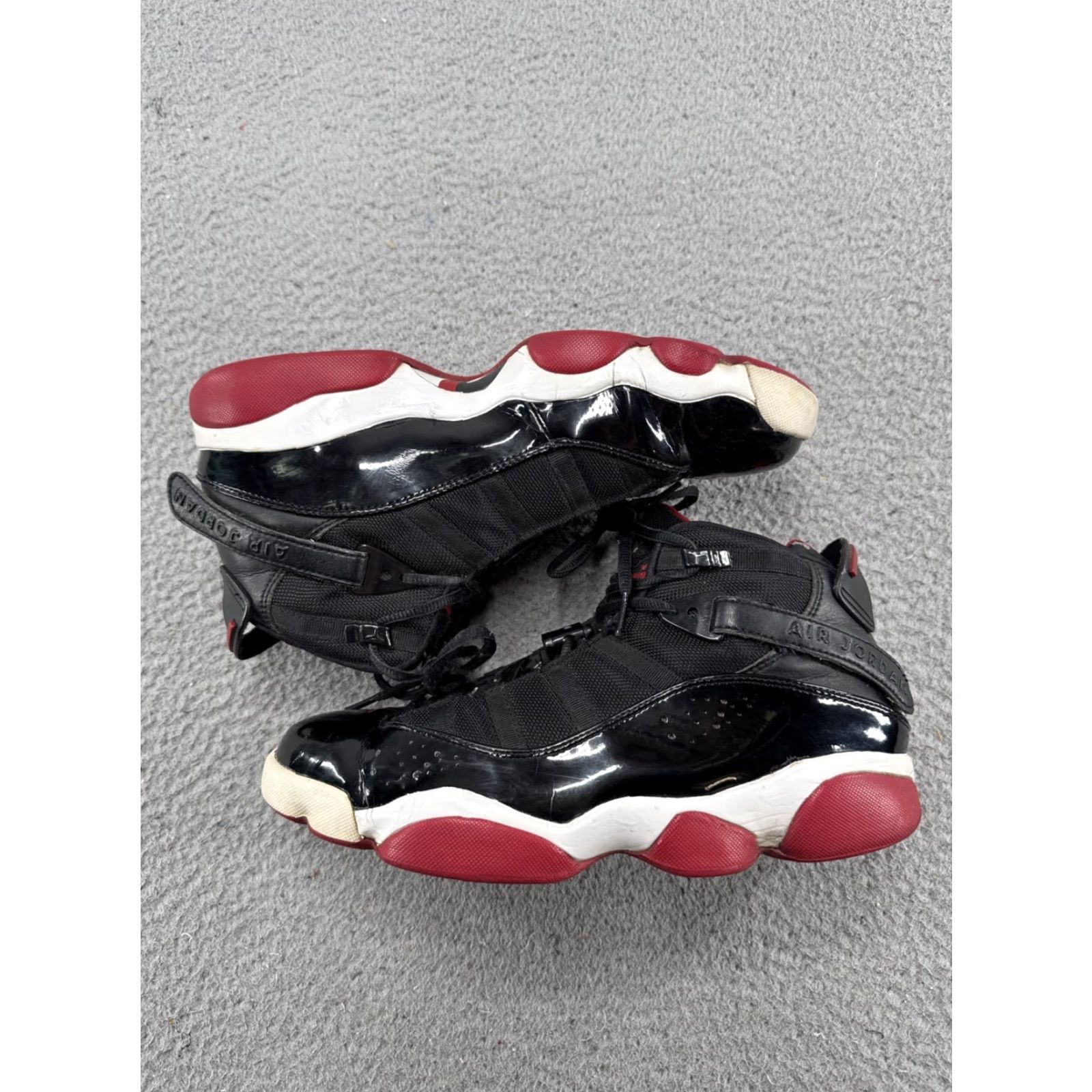 Jordan Brand Jordan 6 Rings Bred 2013 Men Nike Jordan 6 Rings Sneaker Leather Black Red 9 US 322992-071 Size ONE SIZE - 2 Thumbnail
