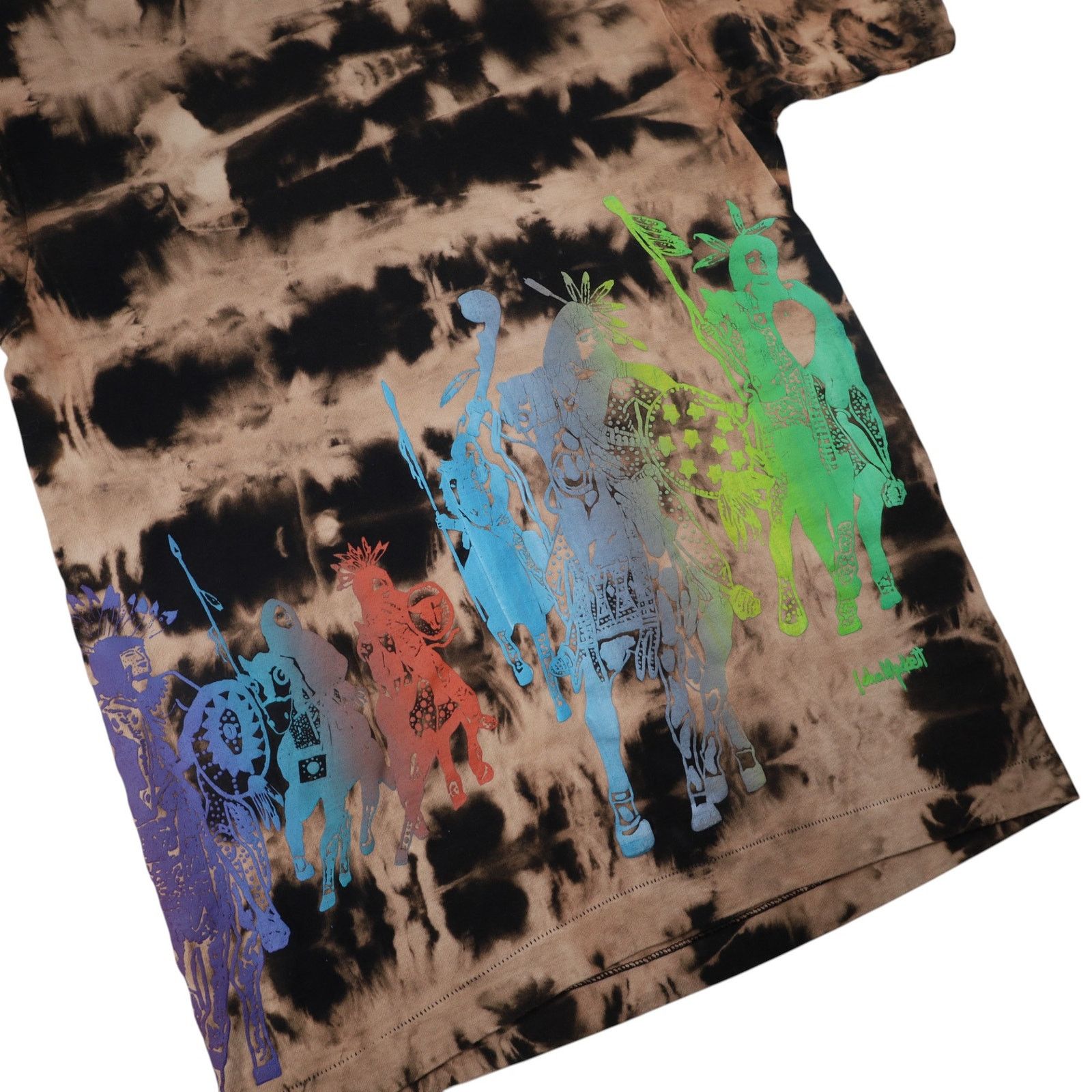 Fruit Of The Loom × Vintage Vintage 90s Native American Rainbow Graphic Tie Dye T Shirt Size US L / EU 52-54 / 3 - 3 Thumbnail