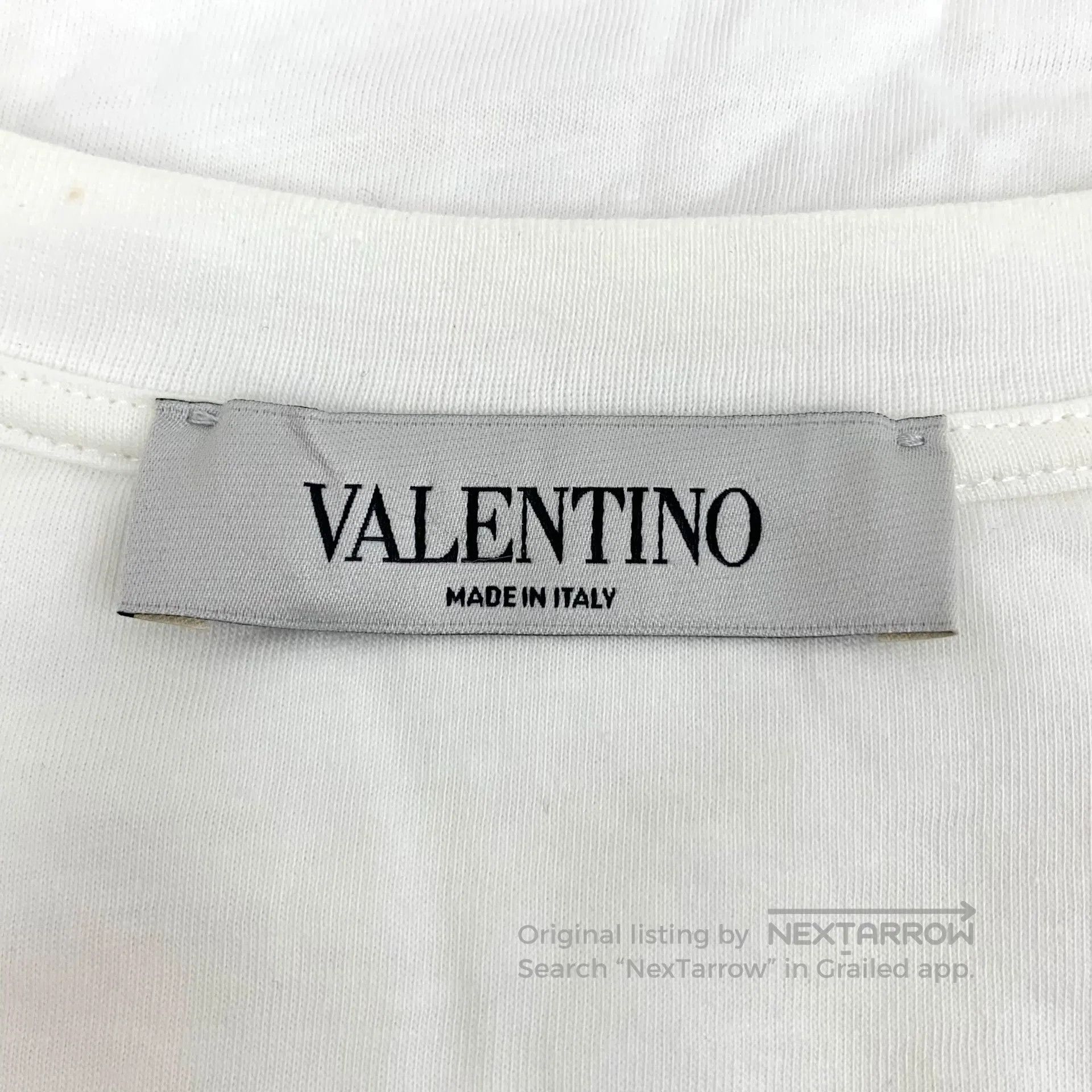Valentino Valentino White Letter Printed Cotton Crew Neck Short Slee Size US XS / EU 42 / 0 - 5 Thumbnail
