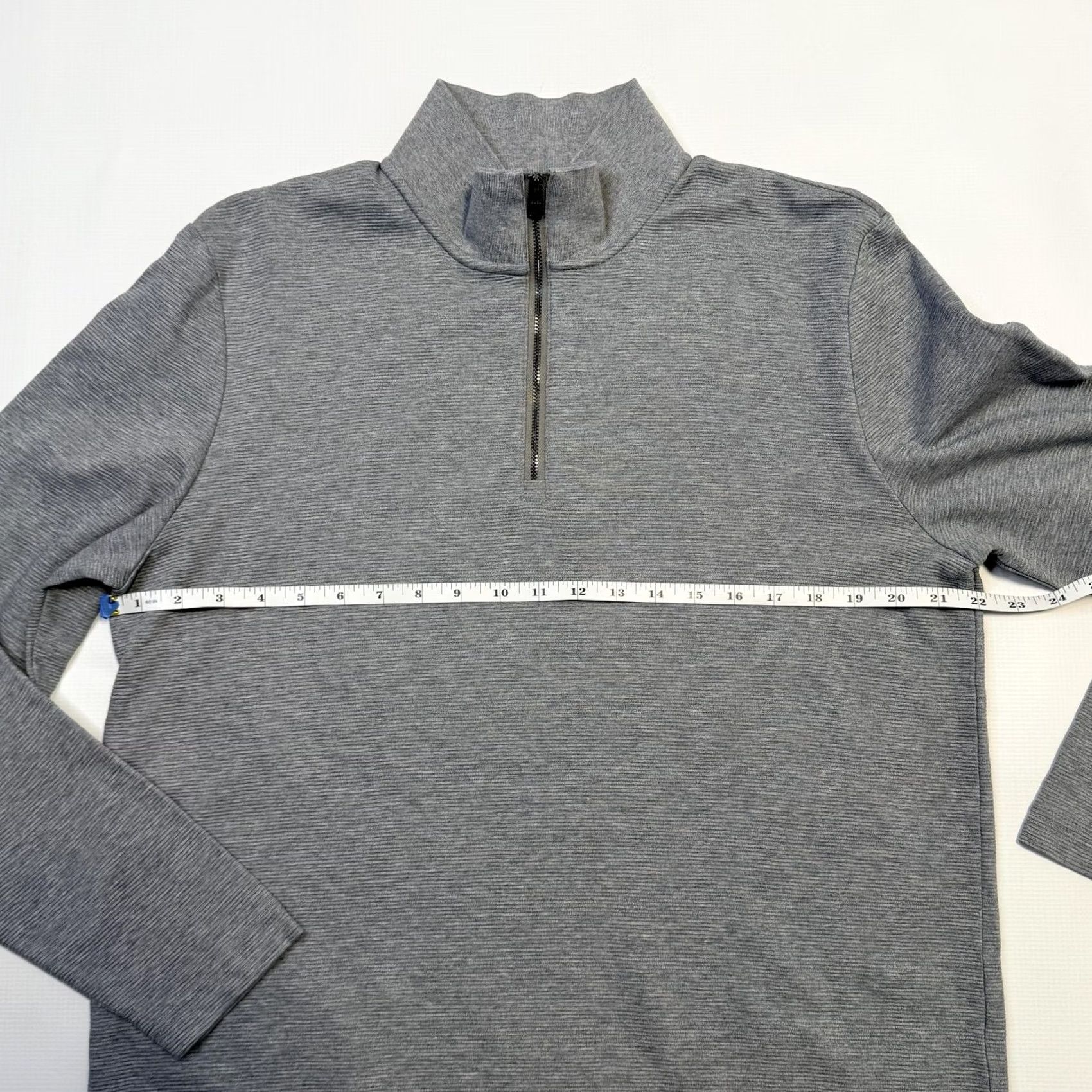 Hugo Boss BOSS Hugo Boss Sweater Mens Large Gray Quarter Zip Mock Neck Pullover Long Sleeve Knit Size US L / EU 52-54 / 3 - 7 Thumbnail
