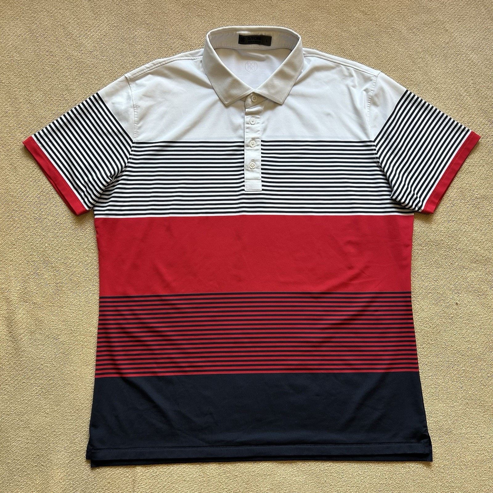 G/FORE G Fore Golf Performance Striped Polo Button Up Shirt Large Size US L / EU 52-54 / 3 - 1 Thumbnail