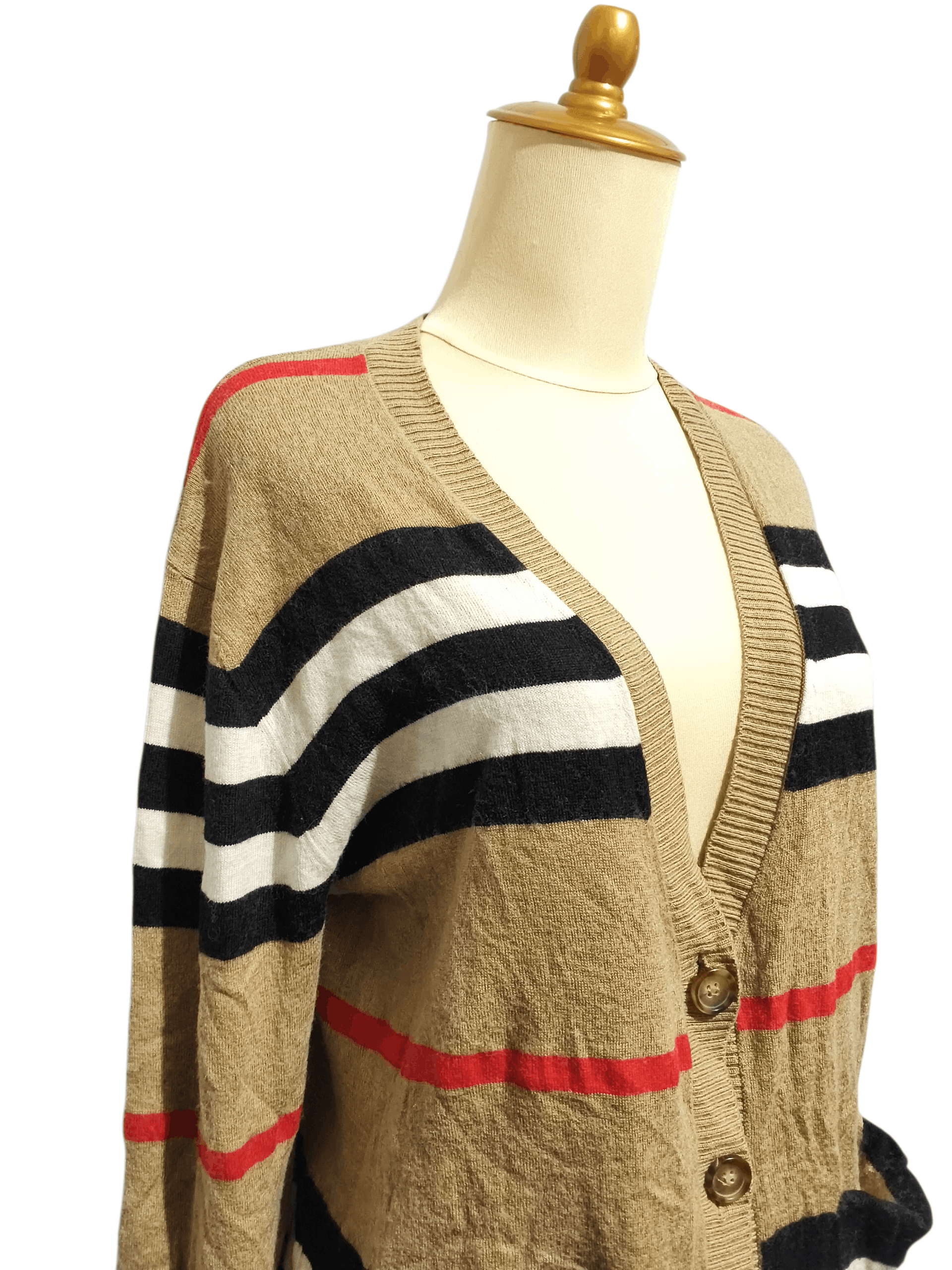 Burberry Burberry Scioto Iconic Striped merino wool cardigan Size S / US 4 / IT 40 - 5 Thumbnail