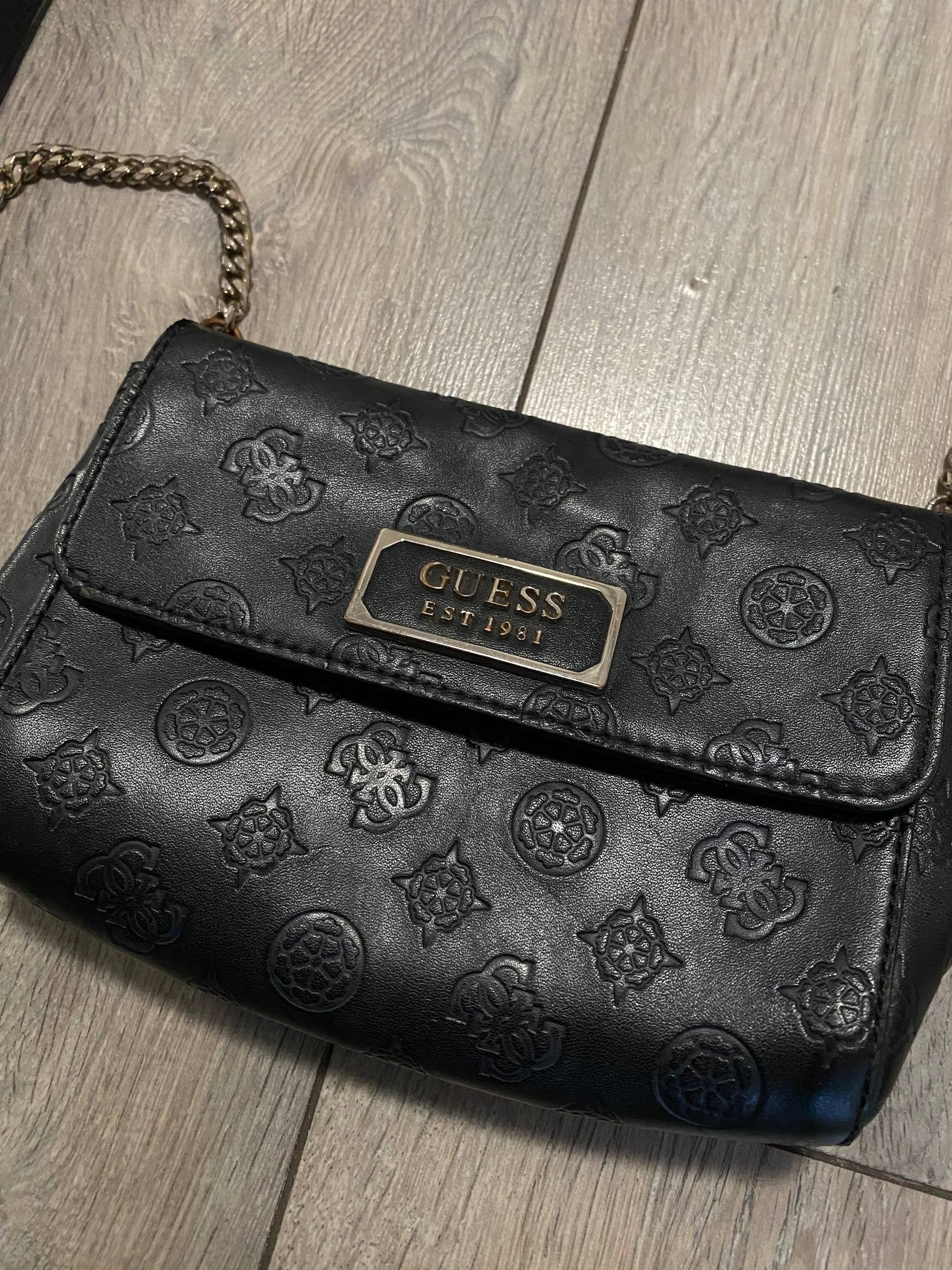 Guess Guess Bag Black Monogram The Handle Is Adjustable Leather Size ONE SIZE - 2 Thumbnail
