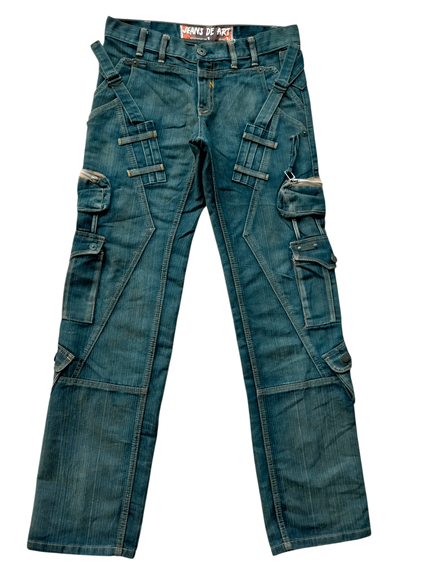 If Six Was Nine × Japanese Brand Jeans De Art Multipocket Cargo Punk Style Denim Pants Size US 32 / EU 48 - 1 Thumbnail