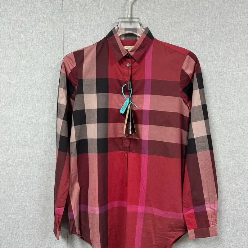Burberry Burberry XS Red Cotton Women's Shirt Size XS / US 0-2 / IT 36-38 - 1 Thumbnail