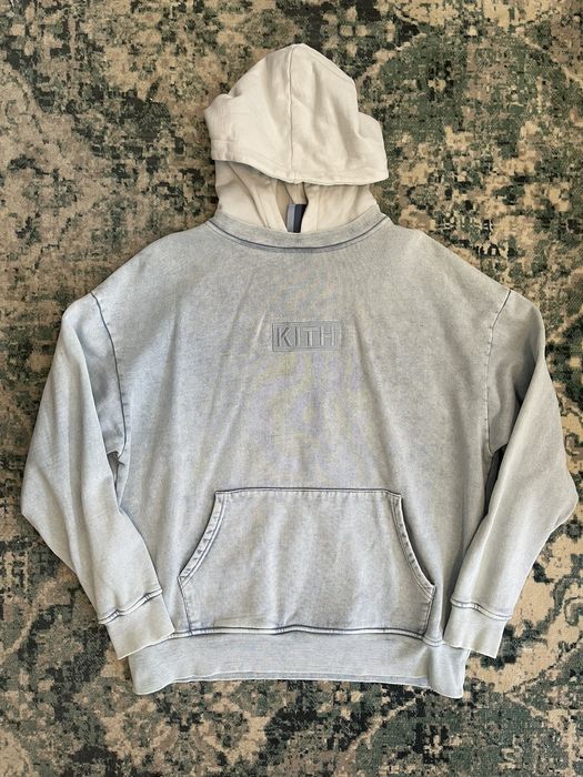 Kith two store tone indigo hoodie