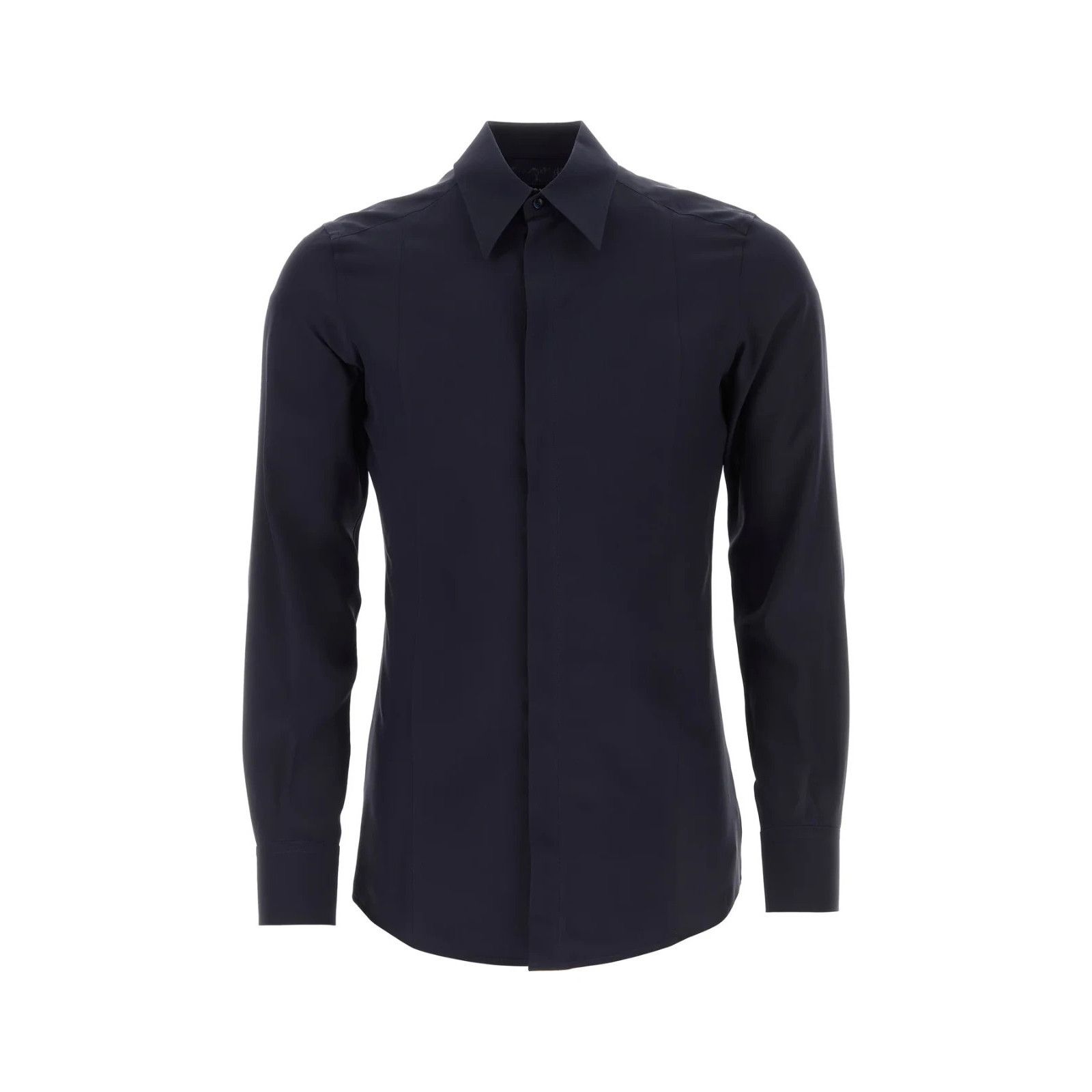 DOLCE & GABBANA Midnight Blue Crepe Shirt New & Authentic (M