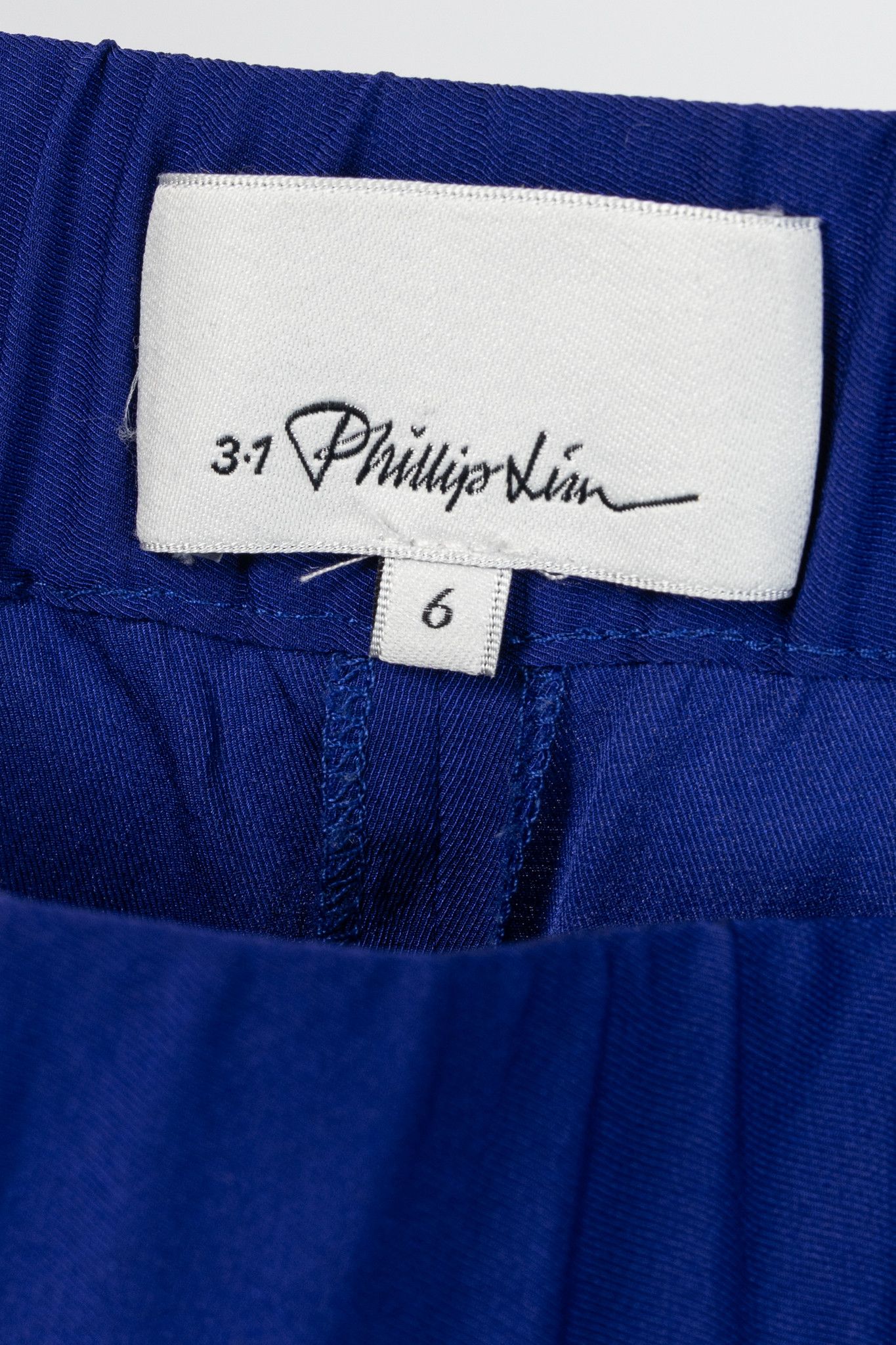 3.1 Phillip Lim 3.1 Phillip Lim AW/14 Blue Silk Crepe Draped Pocket Trousers Size 28" / US 6 / IT 42 - 7 Thumbnail