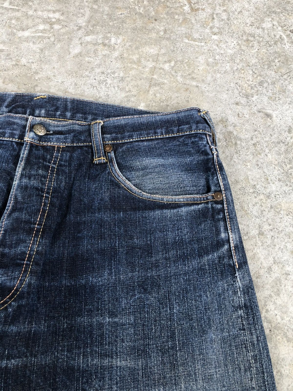 Evisu Evisu Lot 5040 Sakura Daicock Selvedge Denim Distressed Size US 35 - 16 Thumbnail