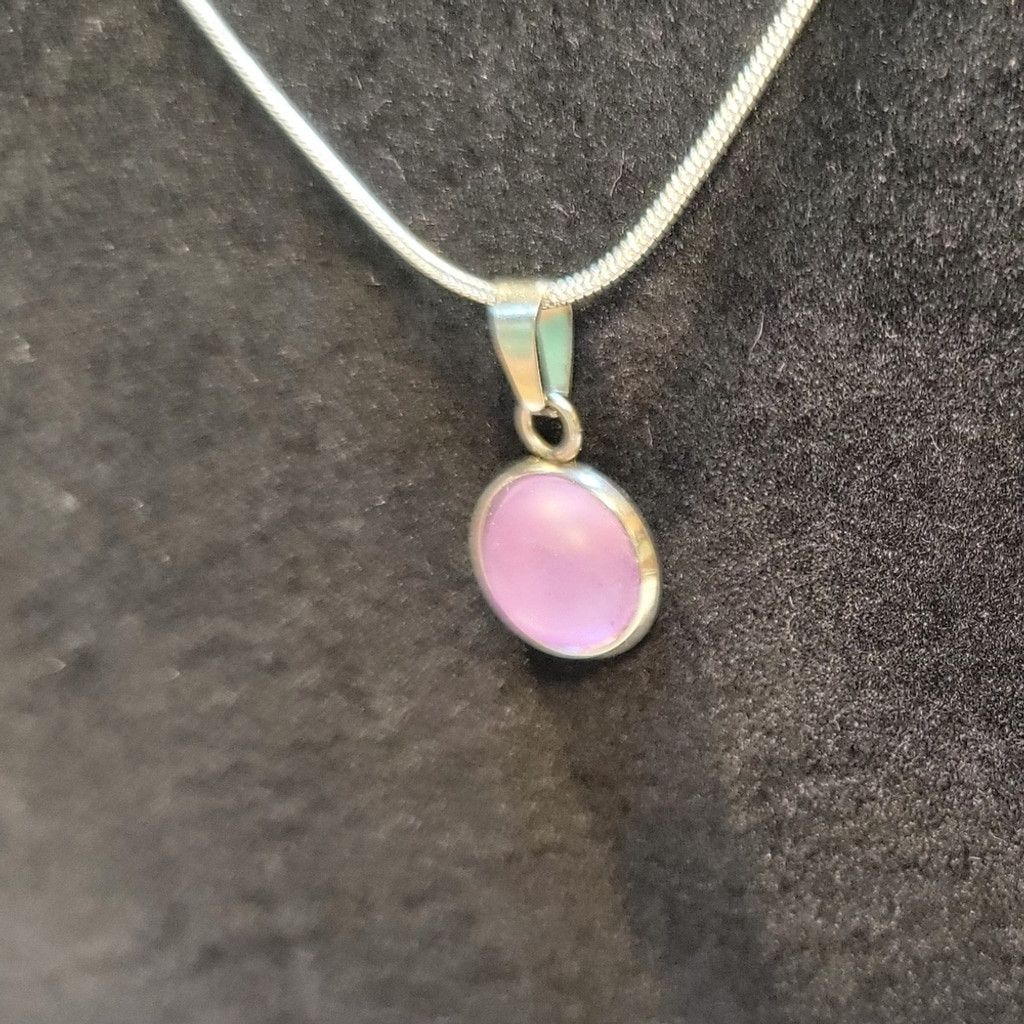 Handmade Light pink crystal rhinestone 925 sterling silver necklace Size ONE SIZE - 3 Thumbnail