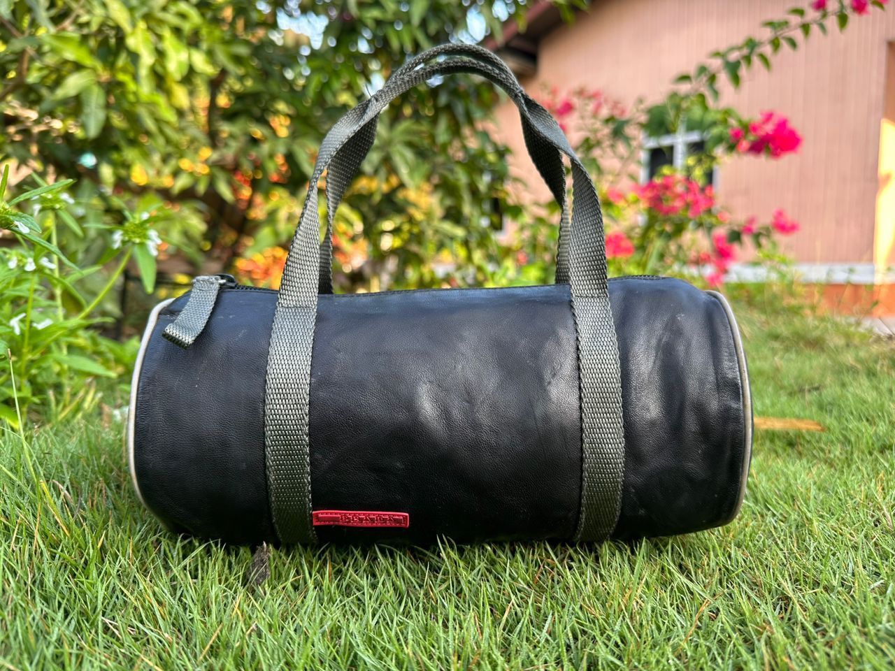 image of Authentic Prada Sport Vitello Shine Mini Duffel Bag in Black, Women's