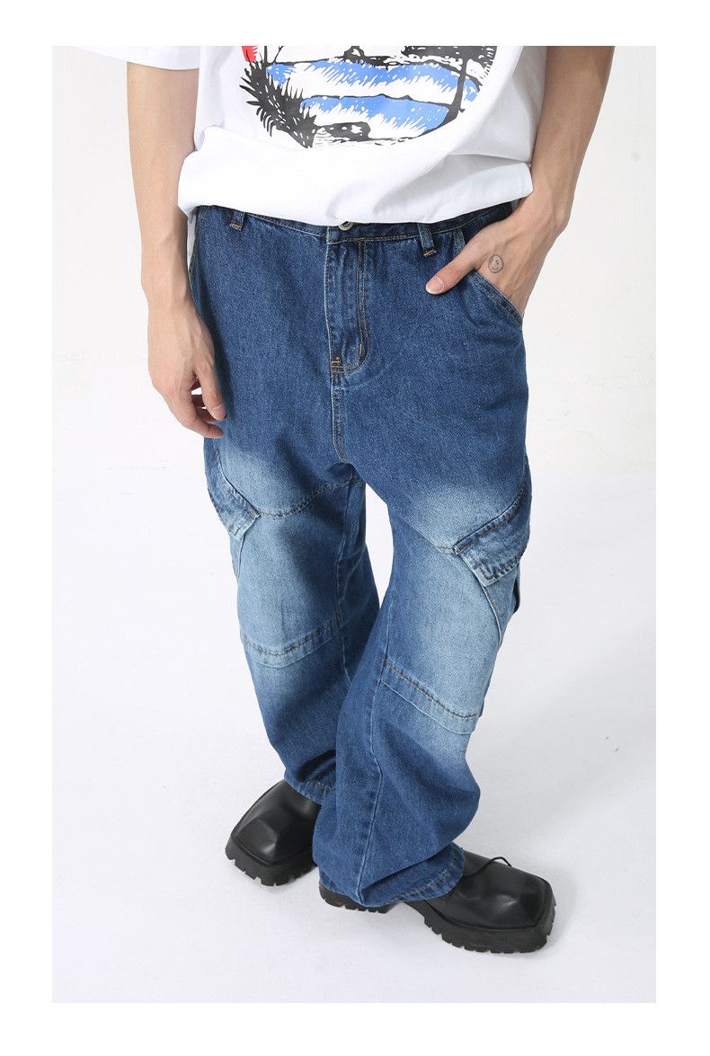 Japanese Brand × Jean Dark blue American retro big pocket cargo jeans Size US 32 / EU 48 - 5 Thumbnail