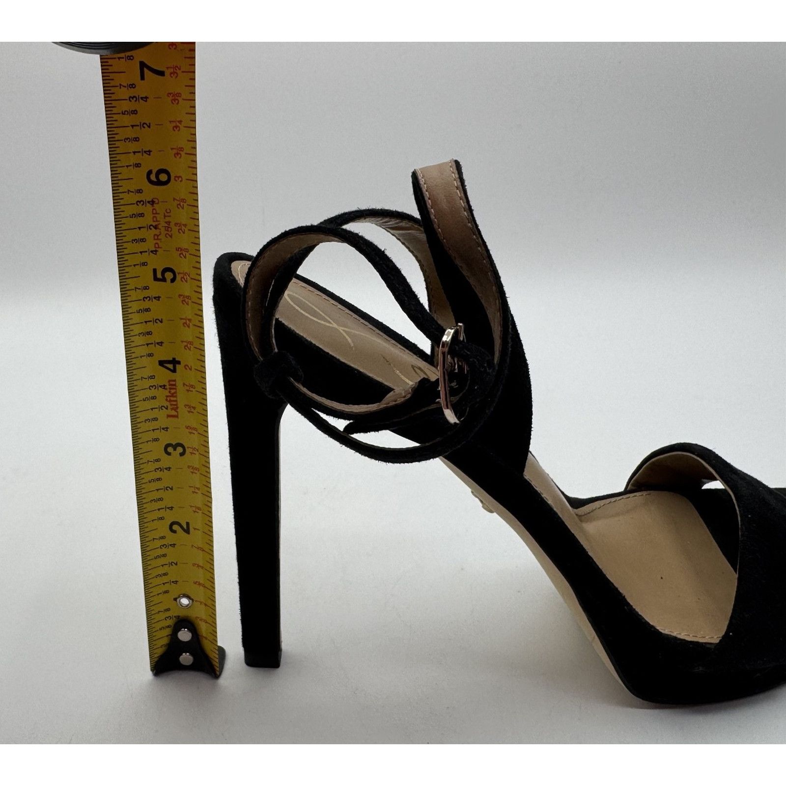 Sam Edelman Sam Edelman Bianka Sling Black Suede Heels w/ Ankle Straps Size US 8.5 / IT 38.5 - 8 Thumbnail