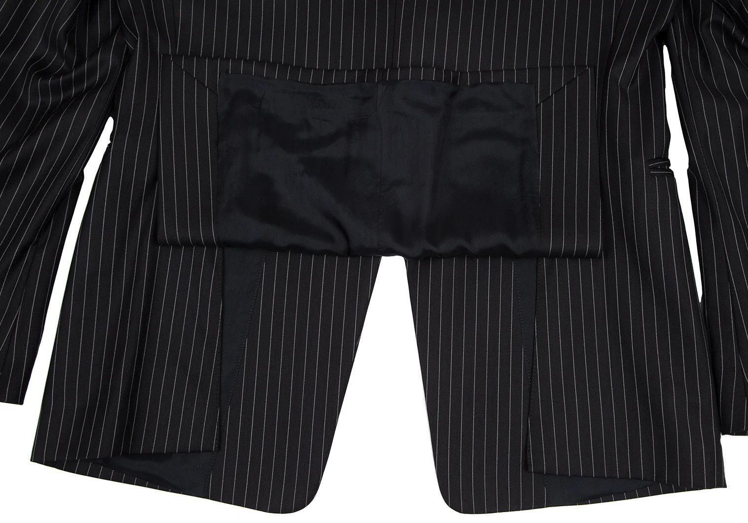 Emporio Armani Stripe Wool Jacket in Black Size 50 Size US M / EU 48-50 / 2 - 17 Thumbnail