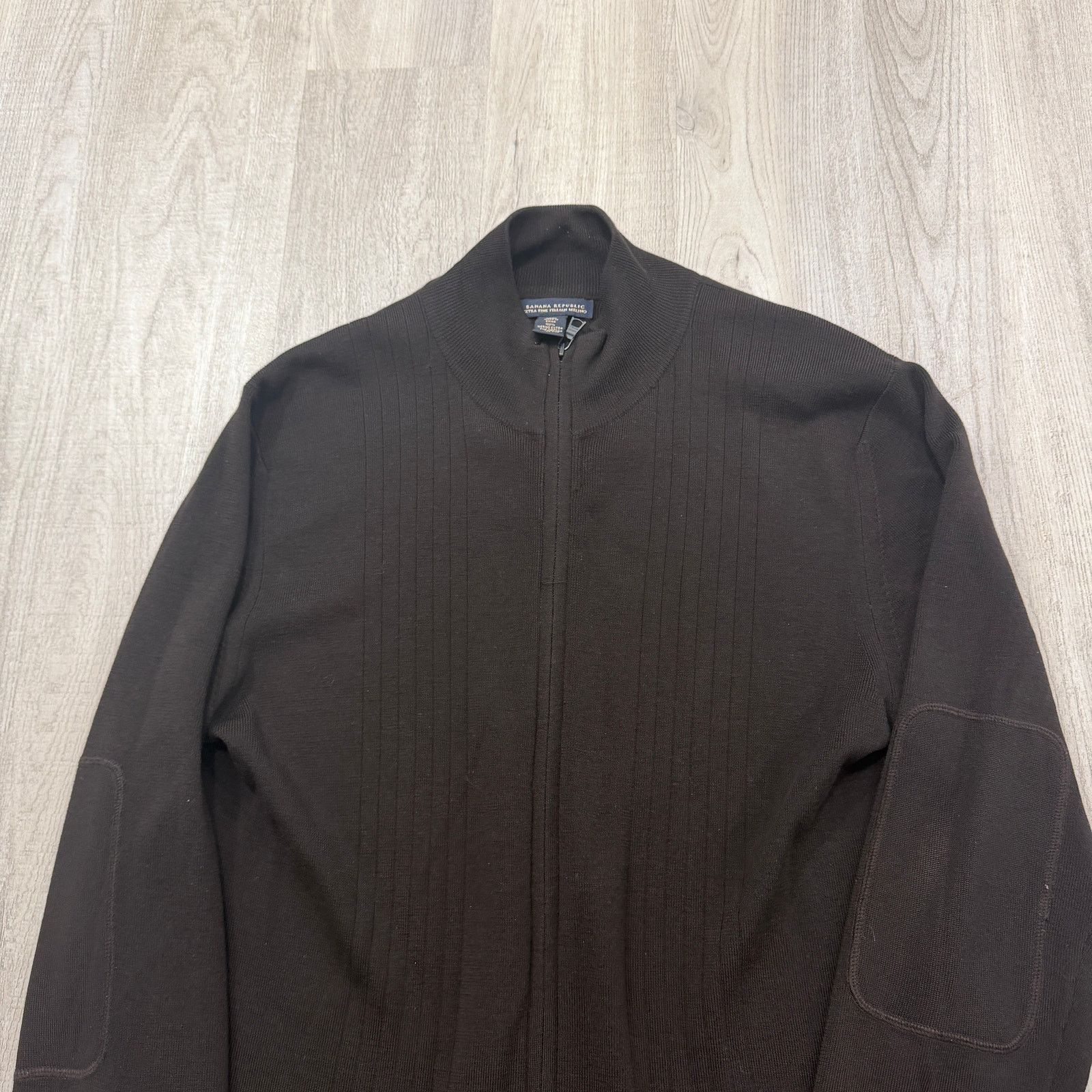 Banana Republic Vintage Banana Republic Merino Wool Full Zip Sweater Size US XL / EU 56 / 4 - 2 Thumbnail