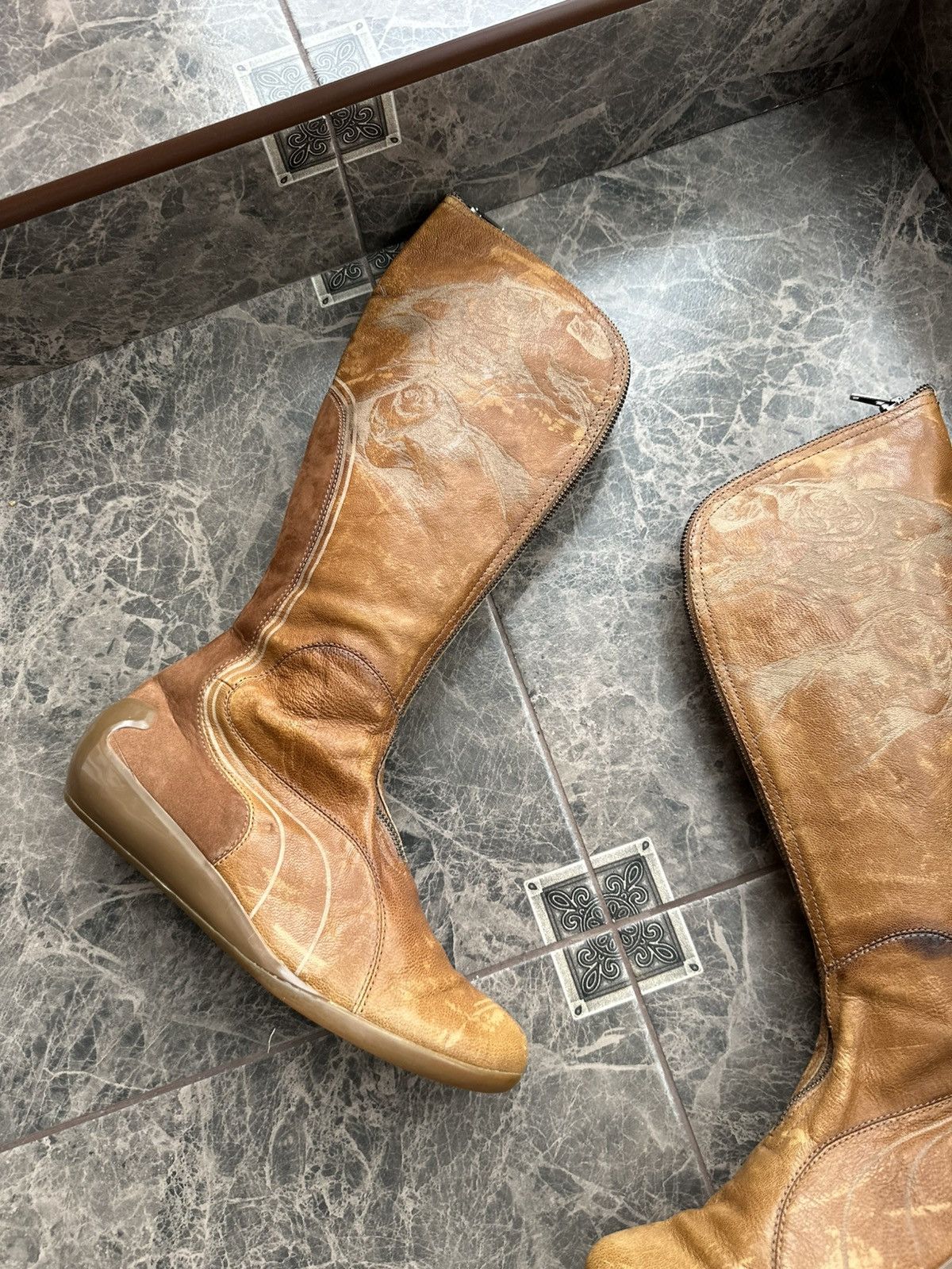 Alexander McQueen × Puma Vintage Puma x Alexander McQueen Leather Knee High Boots Size US 6.5 / IT 36.5 - 3 Thumbnail