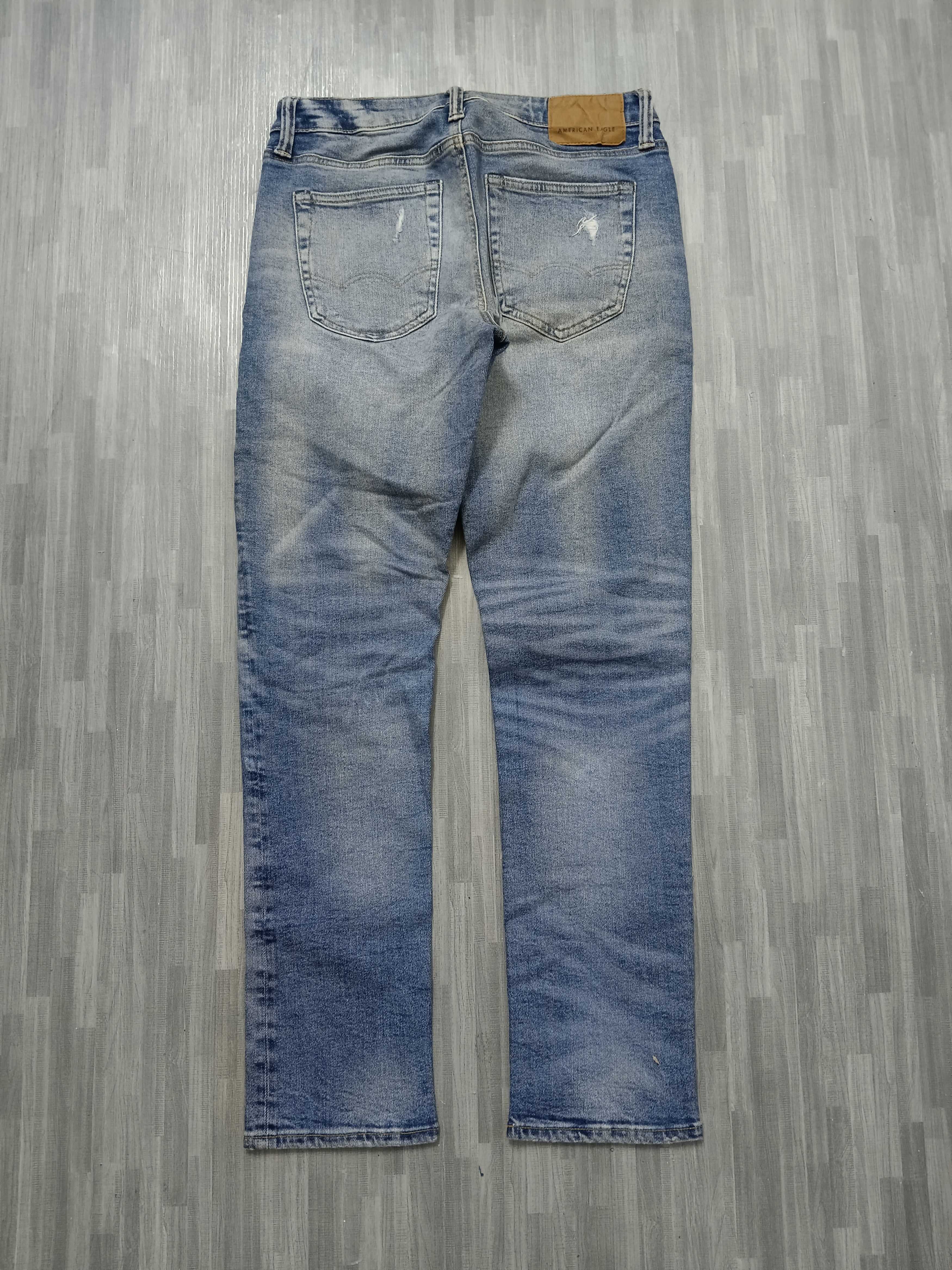 Japanese Brand DiSTRESSED DENIM PACTHWORK AMERICAN EAGLE STRETCHABLE Size US 30 / EU 46 - 3 Thumbnail