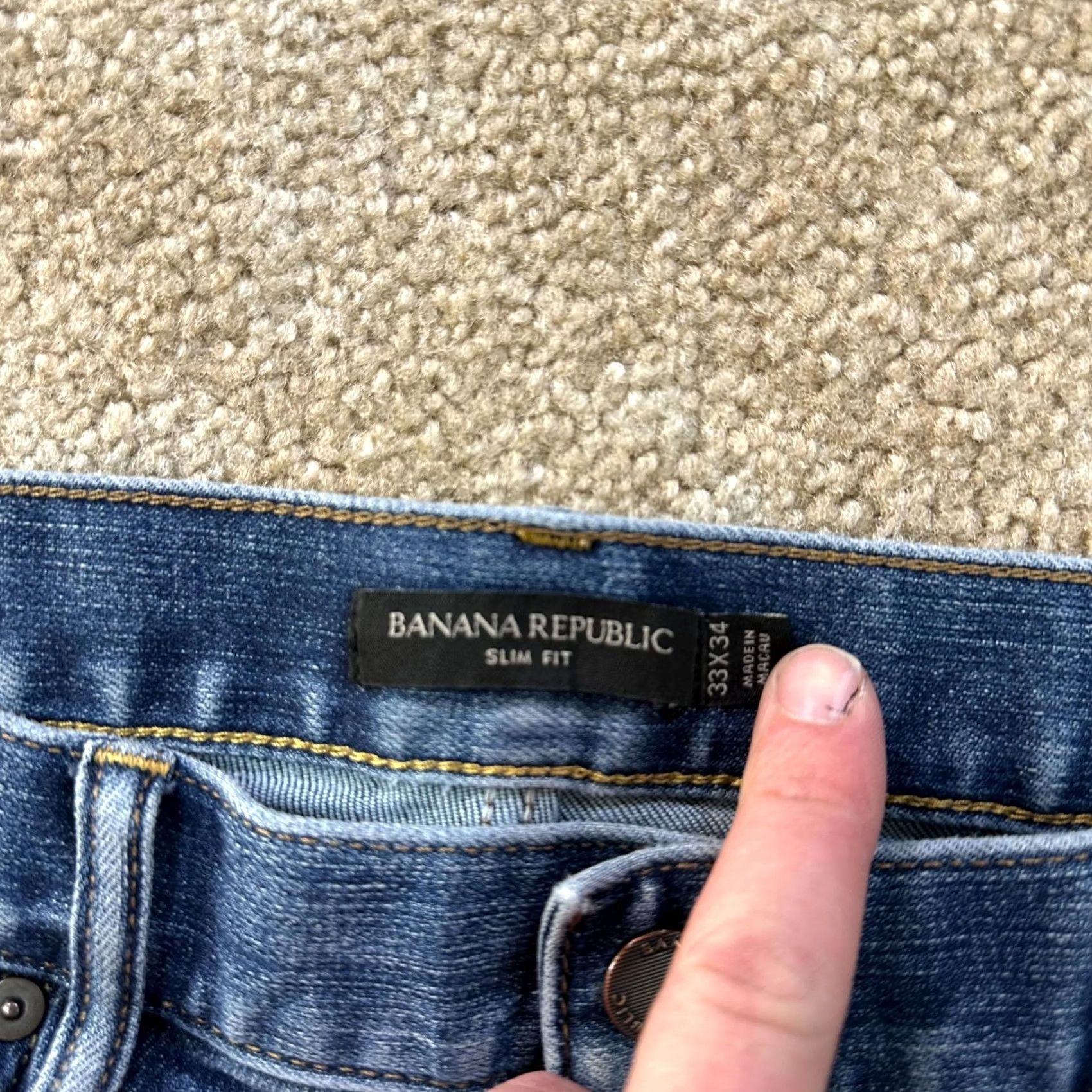 Banana Republic Banana Republic Slim Fit Jeans Men's 33x34 Blue Denim 5-Pocket Stretch Casual Jeans Mens Size US 33 - 3 Thumbnail