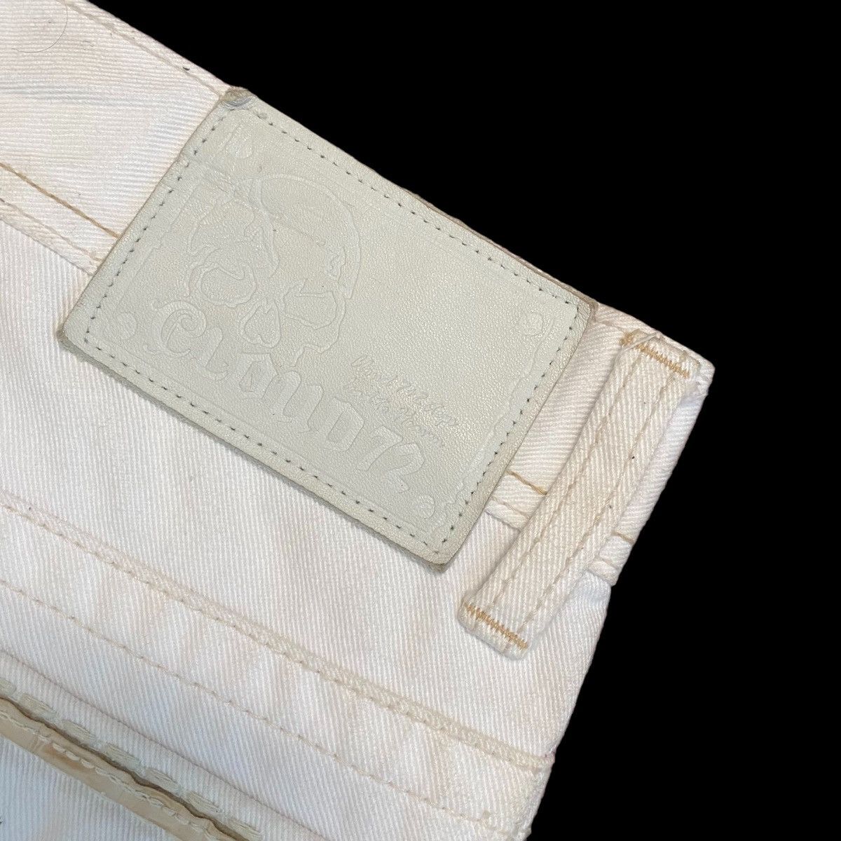 If Six Was Nine Cloud72 Clawmark White Denim Rusty Affliction Skulls Jeans Size US 34 / EU 50 - 7 Thumbnail