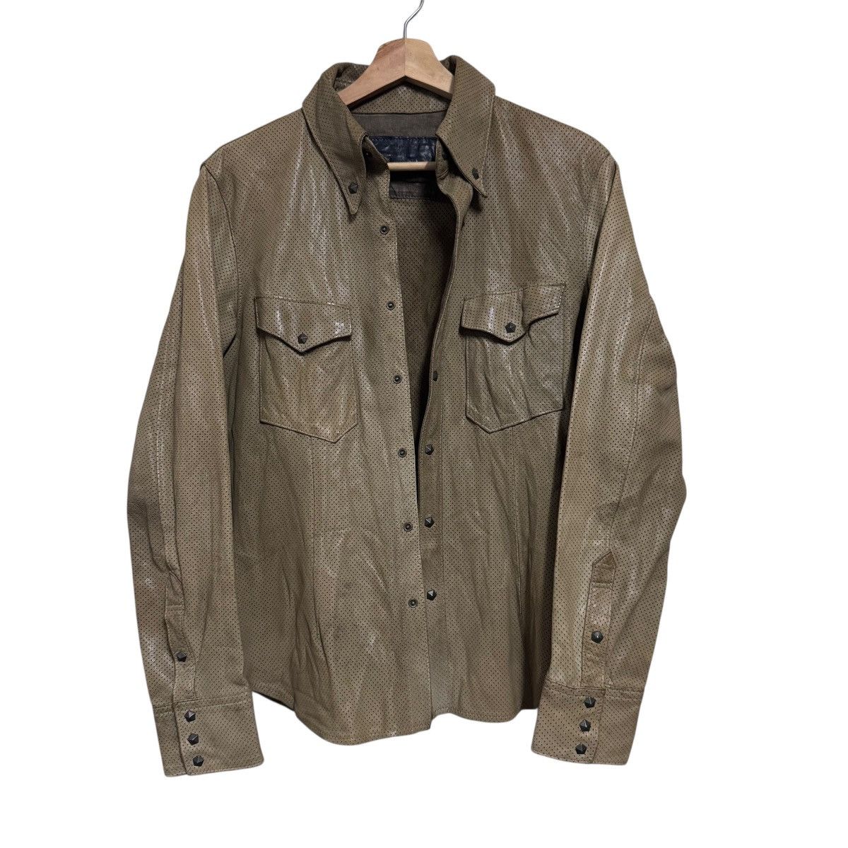鬼レア　ISAMU KATAYAMA BACKLASH レザー切替ネルシャツ Isamu Katayama Backlash Check Flannel Calf Leather Shirt | Grailed