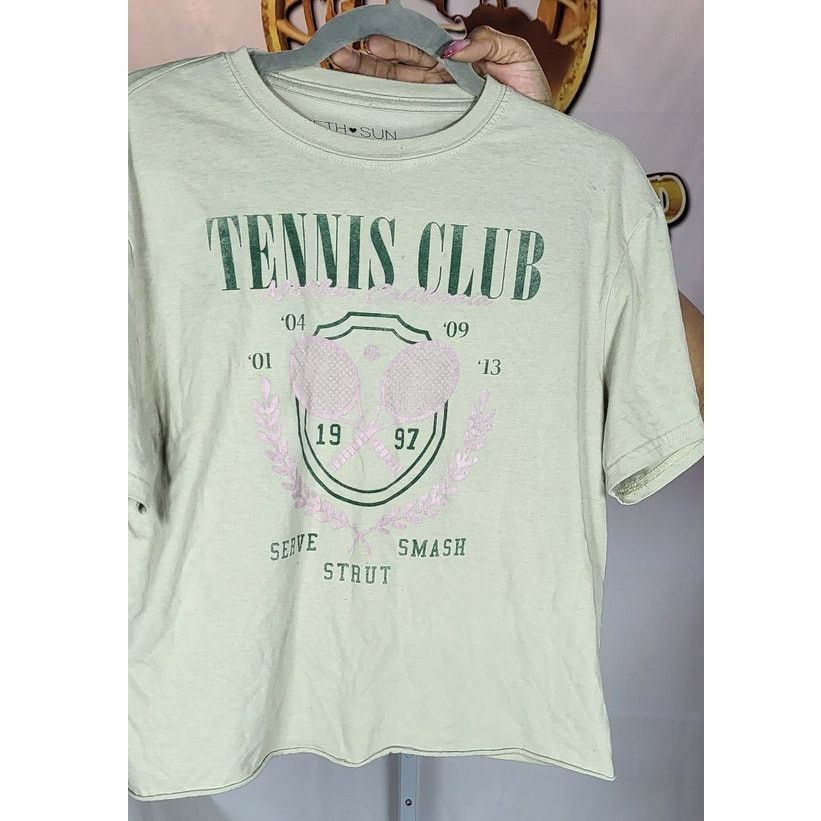 Other Fifth Sun Juniors "Tennis Club" Graphic Crop Tee Top Size M Size M / US 6-8 / IT 42-44 - 4 Thumbnail