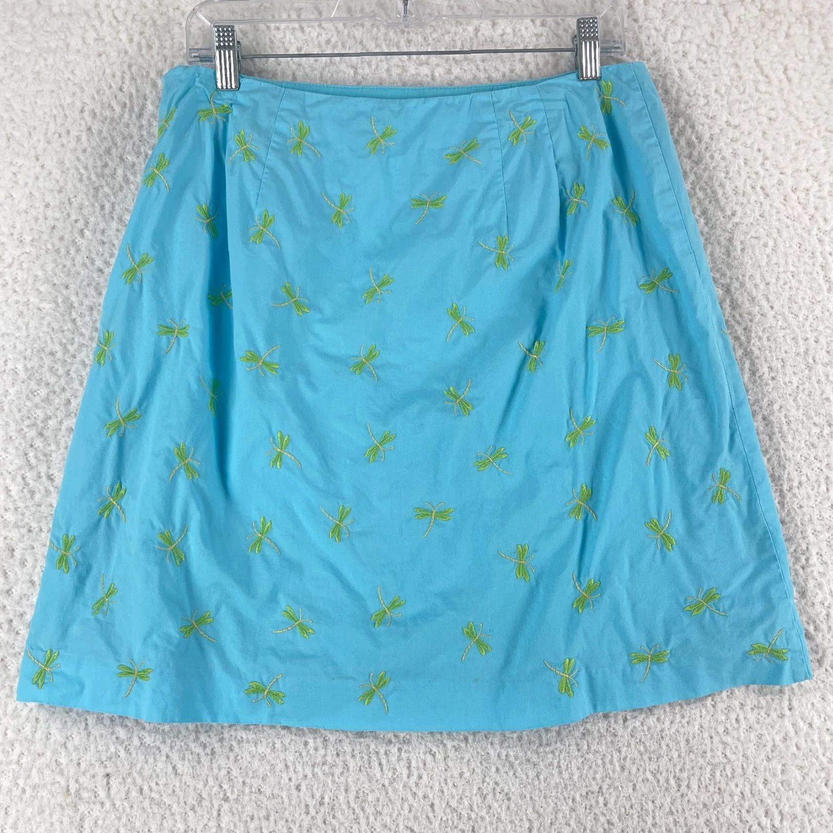 Talbots Talbots Blue Dragonfly Print A-Line Skirt Womens Petite Lined Casual Size 12P Size 34" / US 12 / IT 48 - 6 Thumbnail