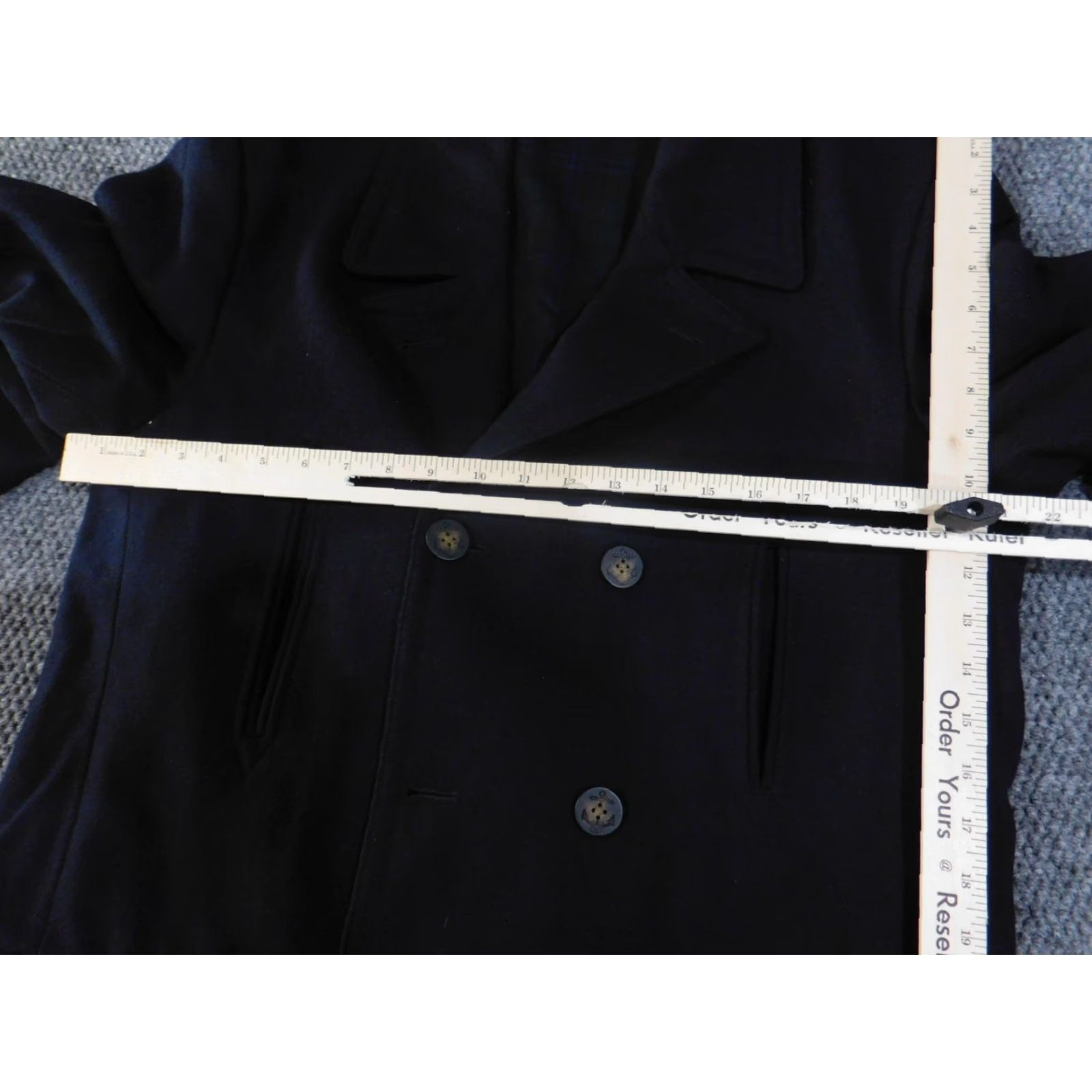 Ralph Lauren VINTAGE Lauren Ralph Lauren Coat Mens 40L Wool Blend Peacoat Button Overcoat Classic Size US XXS / EU 40 - 7 Thumbnail