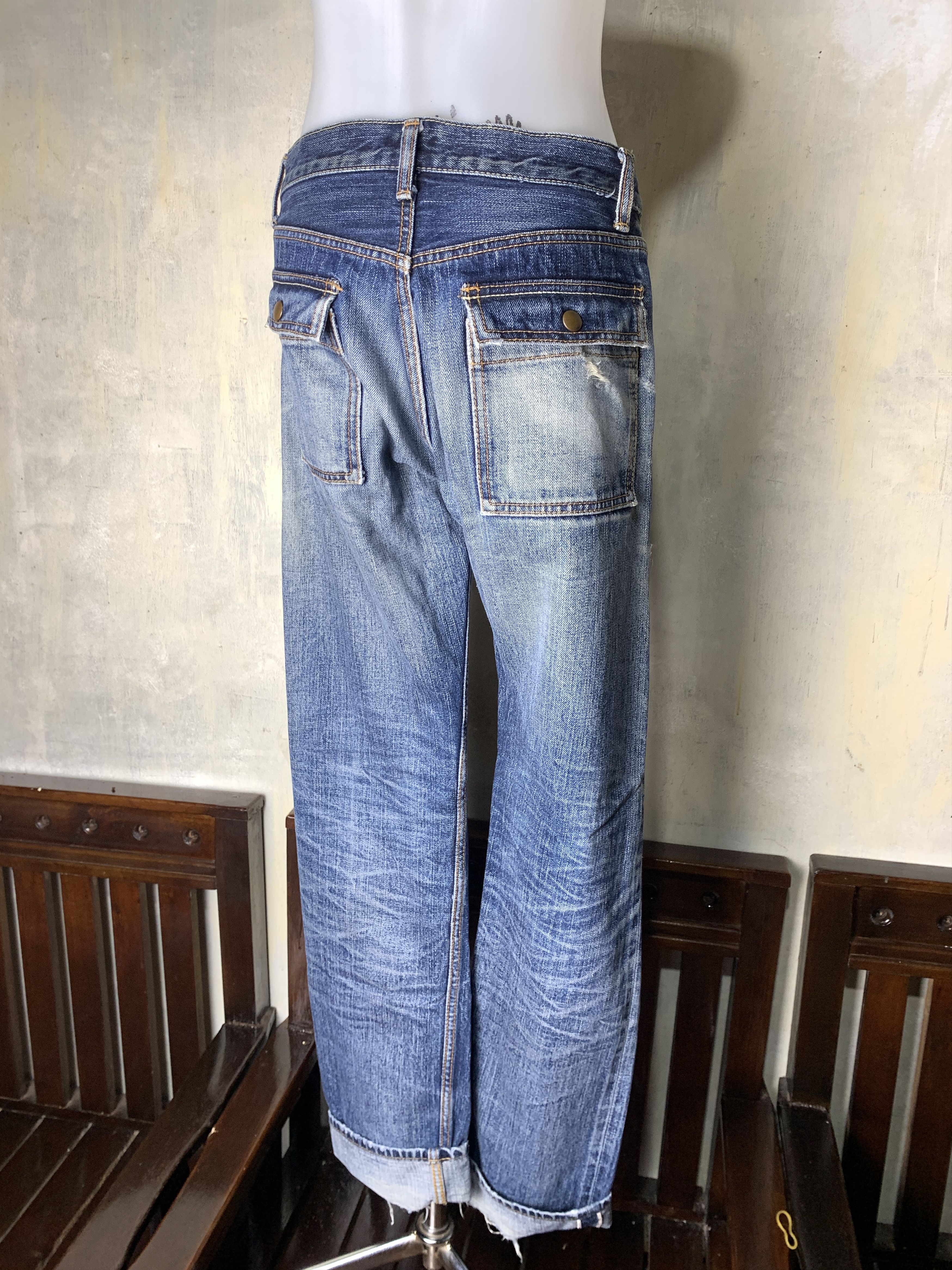 Eternal 2000s Eternal Trash Blue Selvedge Denim Jeans (28) Size 28" / US 6 / IT 42 - 3 Thumbnail