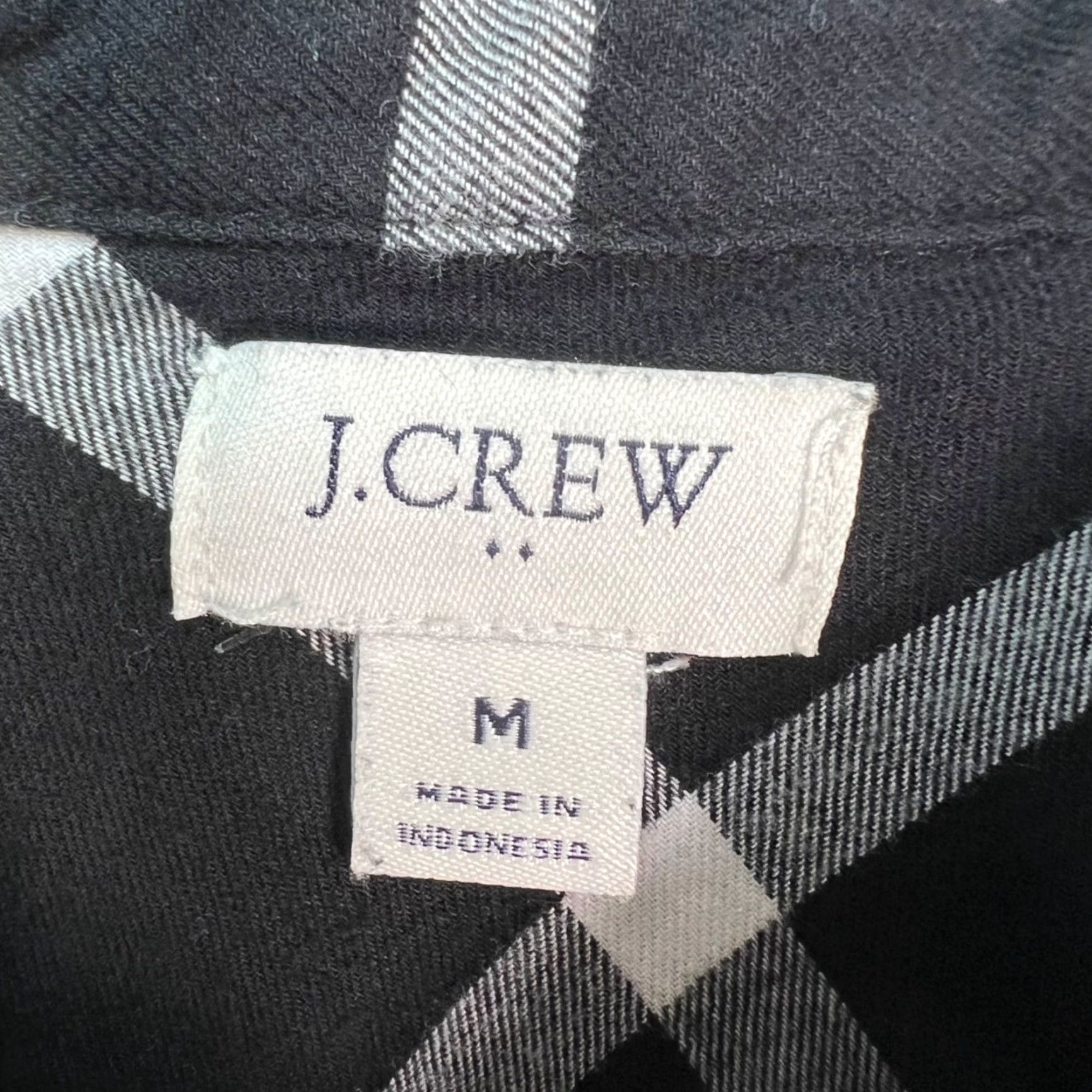 J.Crew J.Crew Shirt Button-Up Long Sleeve Plaid 100% Cotton Adult Womens Medium Black White Shirt Mens Womens Girls Boys Size M / US 6-8 / IT 42-44 - 3 Thumbnail