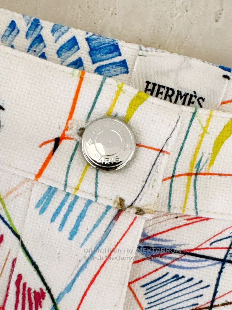 Hermes Hermes Colorful Graffiti Denim Shorts Size 42" / US 20 - 6 Thumbnail
