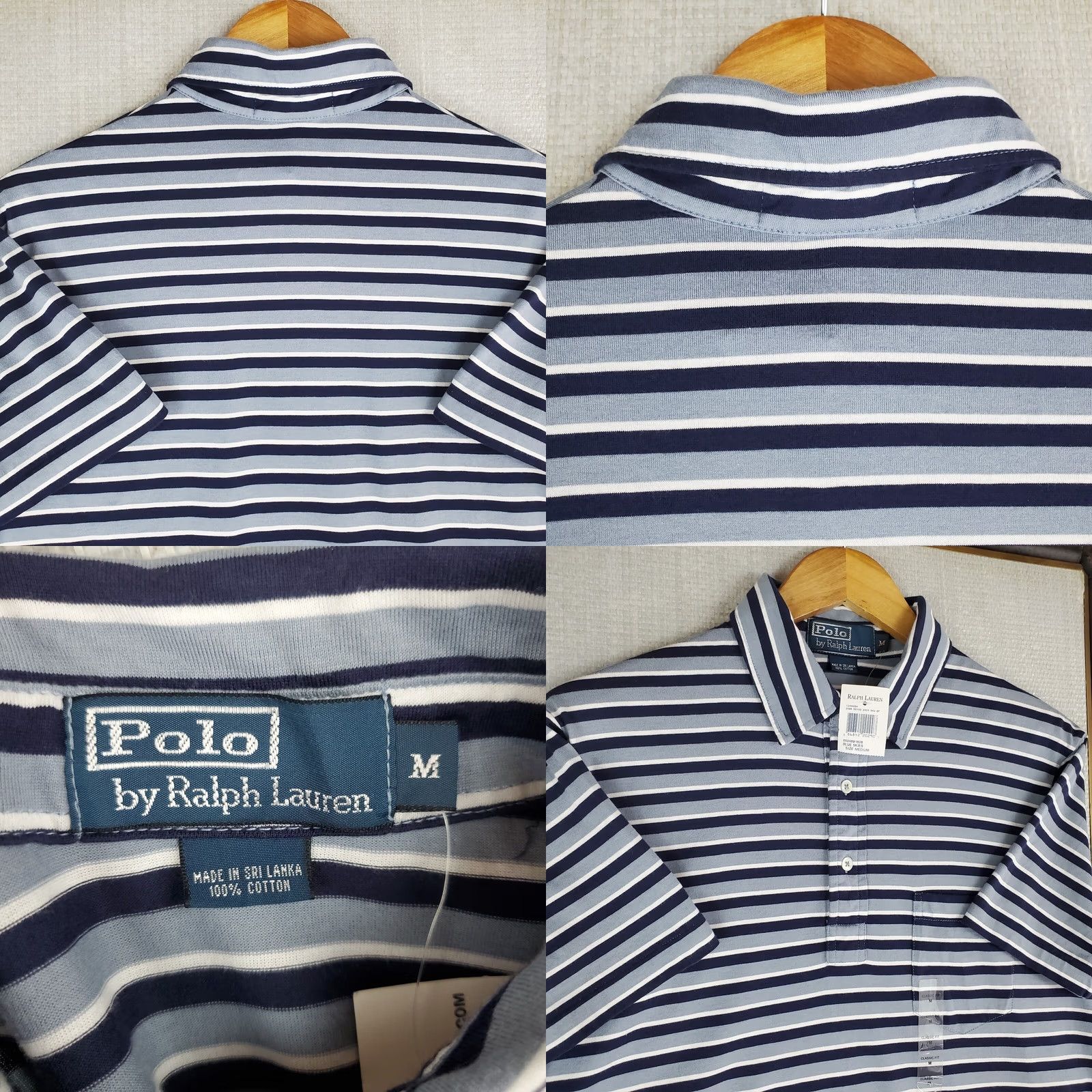Polo Ralph Lauren Polo Ralph Lauren Polo Shirt Slim Fit Blue 100% Cotton Marine Outfitters New With Tags Mens Adult Medium Blue/White Stripes Size US M / EU 48-50 / 2 - 8 Thumbnail