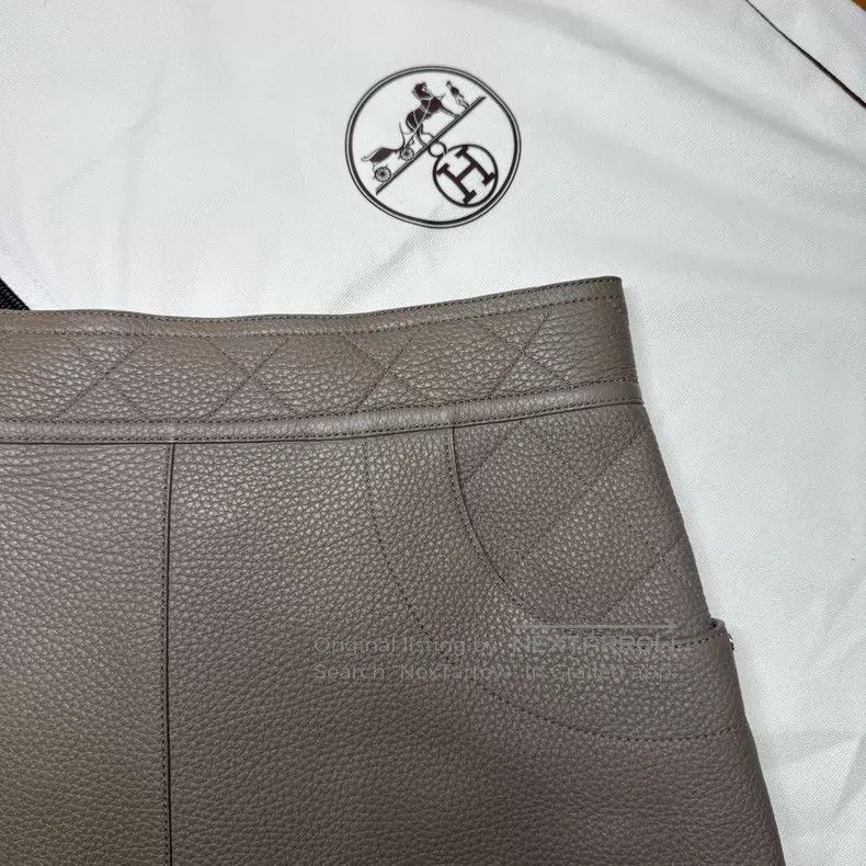 Hermes Hermes Elephant Gray Deer Skin Short Skirt Size 42" / US 20 - 3 Thumbnail