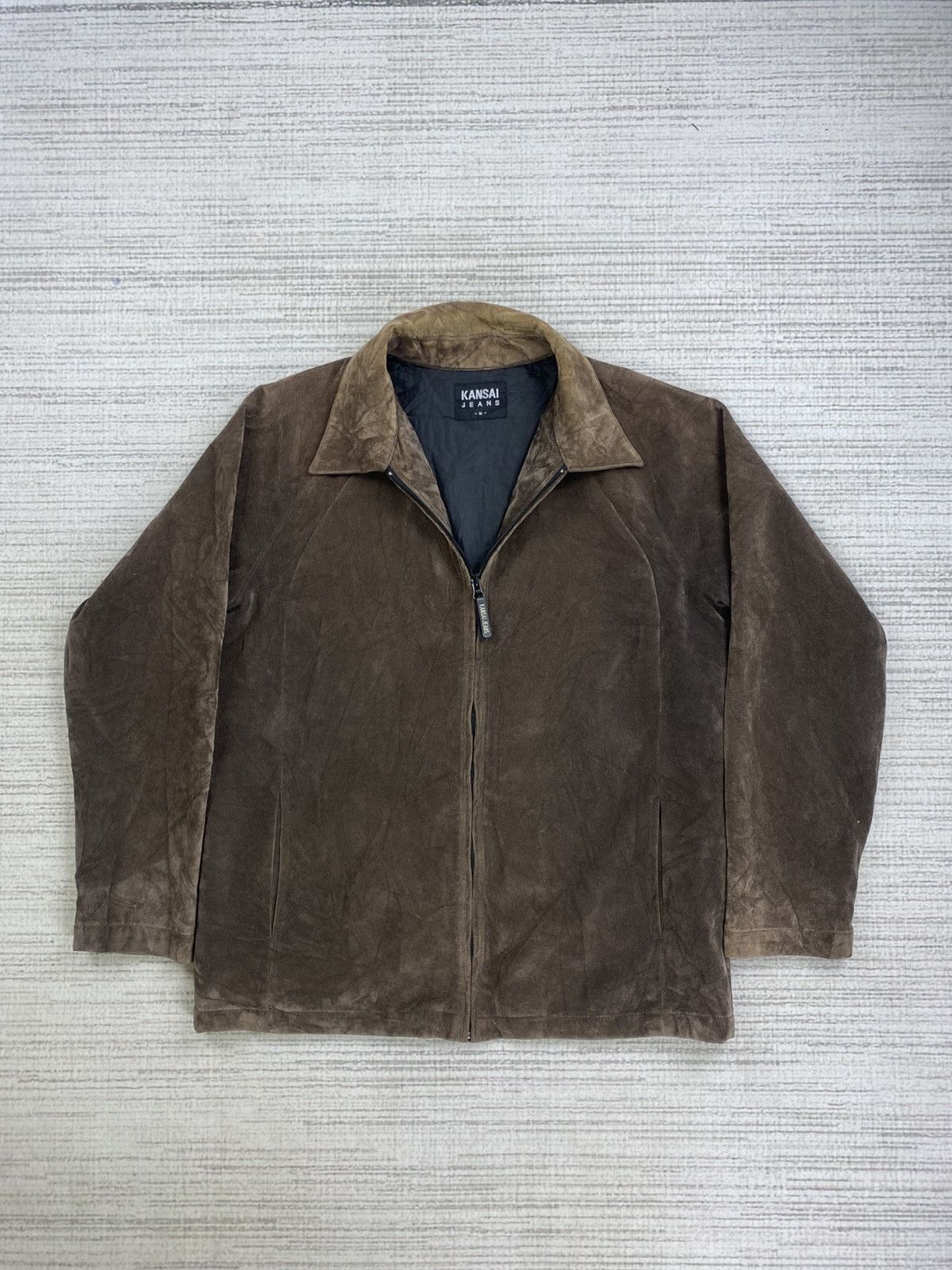 Kansai Yamamoto Vintage Kansai Yamamoto Jeans Suede Leather Zipper Jacket Size US M / EU 48-50 / 2 - 5 Thumbnail