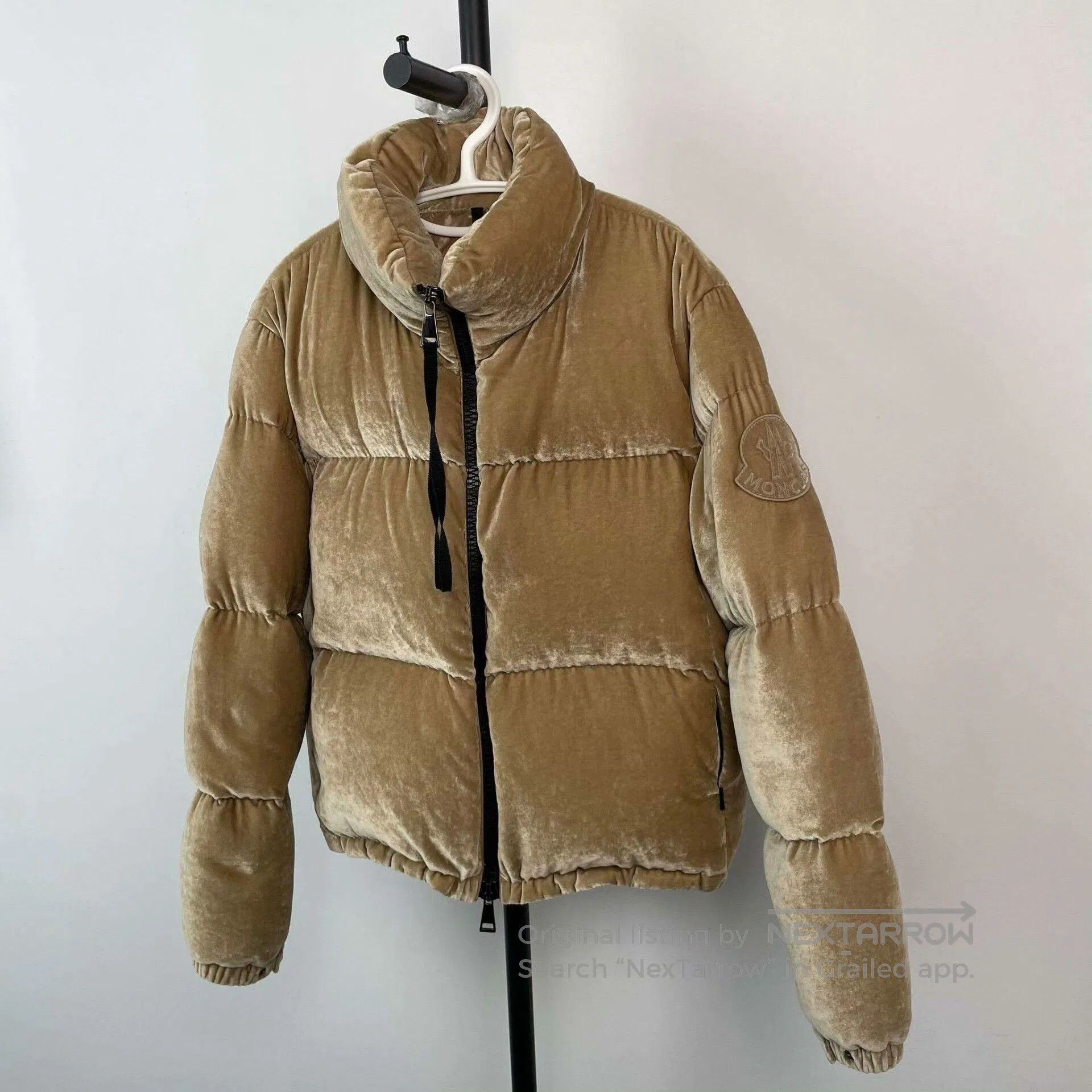 Moncler Moncler Champagne Velvet Down Jacket. Size M / US 6-8 / IT 42-44 - 9 Thumbnail