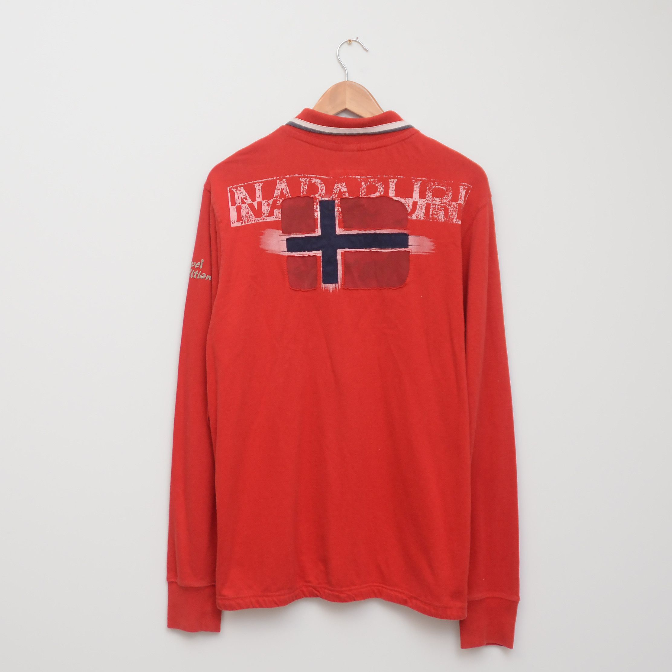 Napapijri Napapijri Long Sleeve Polo Shirt — Size XL — Red big logo Size US XL / EU 56 / 4 - 1 Thumbnail