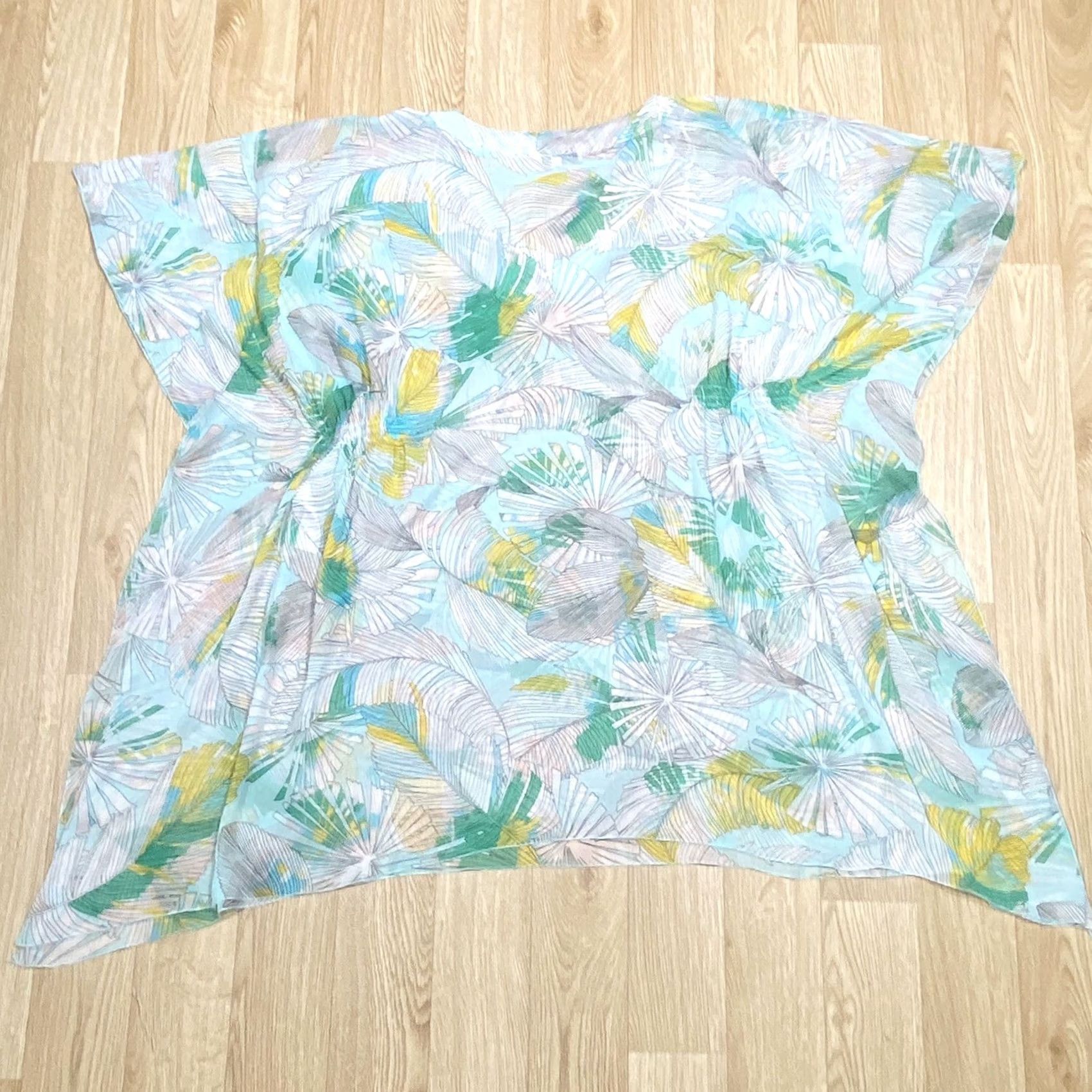 Vintage Debenhams The Collection Kimono Pullover Womens Medium Multicoloured Floral Short Sleeve V-Neck Casual Summer Regular Womens Size M / US 6-8 / IT 42-44 - 4 Thumbnail