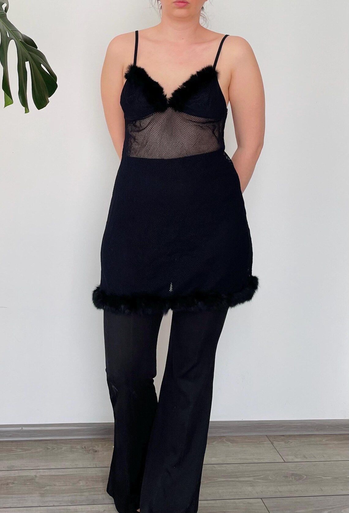 Vintage Vintage Intimissimi Black Mesh Nightgown Size M / US 6-8 / IT 42-44 - 2 Thumbnail