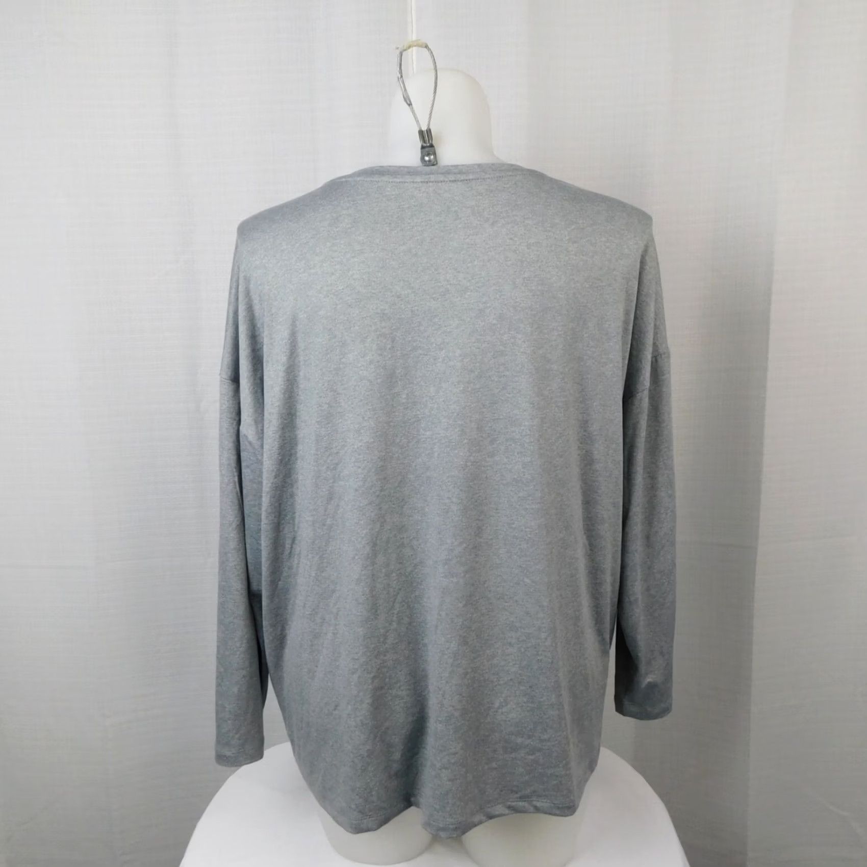 Vintage Joyspun Plus Pajama Top 2X Women Naughty & Nice Cat & Dog Christmas Holiday Long Sleeve Pullover Gray 95% Polyester Size XXL / US 16-18 / IT 52-54 - 3 Thumbnail