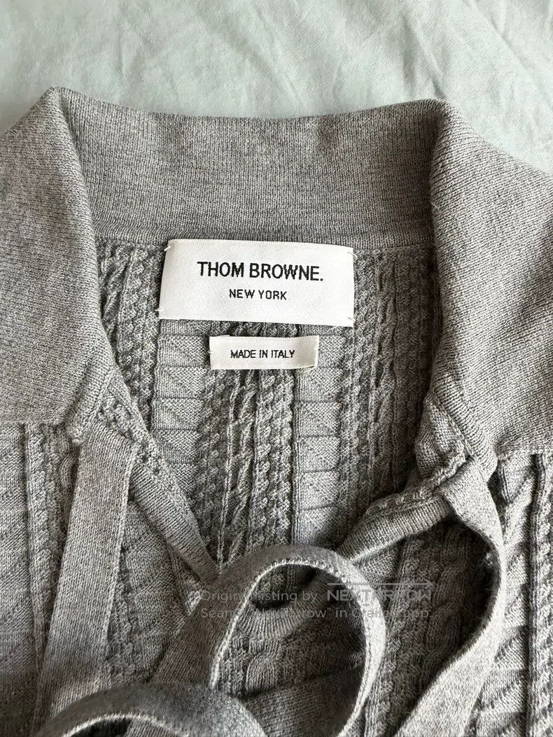 Thom Browne Thom Browne Gray Knit Short Sleeve Polo Shirt Size XS / US 0-2 / IT 36-38 - 4 Thumbnail