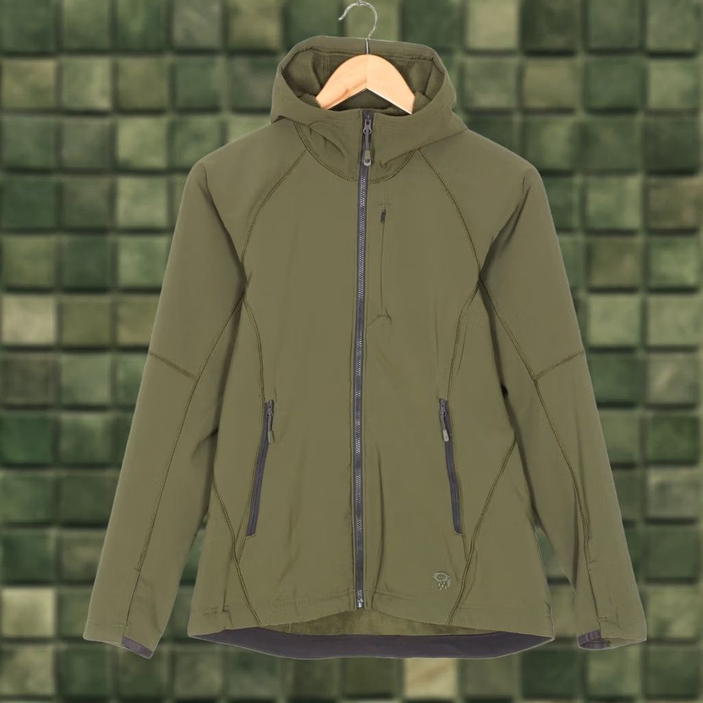 Mountain Hardwear MOUNTAIN HARDWEAR Keele Hoody Jacket Women S Olive Water Resistant Soft Shell Zip Hooded Regular 3-Season Jacket Womens Size S / US 4 / IT 40 - 1 Thumbnail