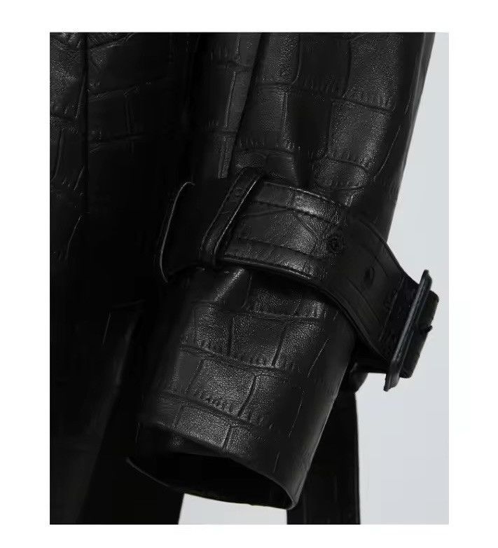 Other Designer PU Leather Casual Trench Midi Coat With Belt Size US L / EU 52-54 / 3 - 8 Thumbnail