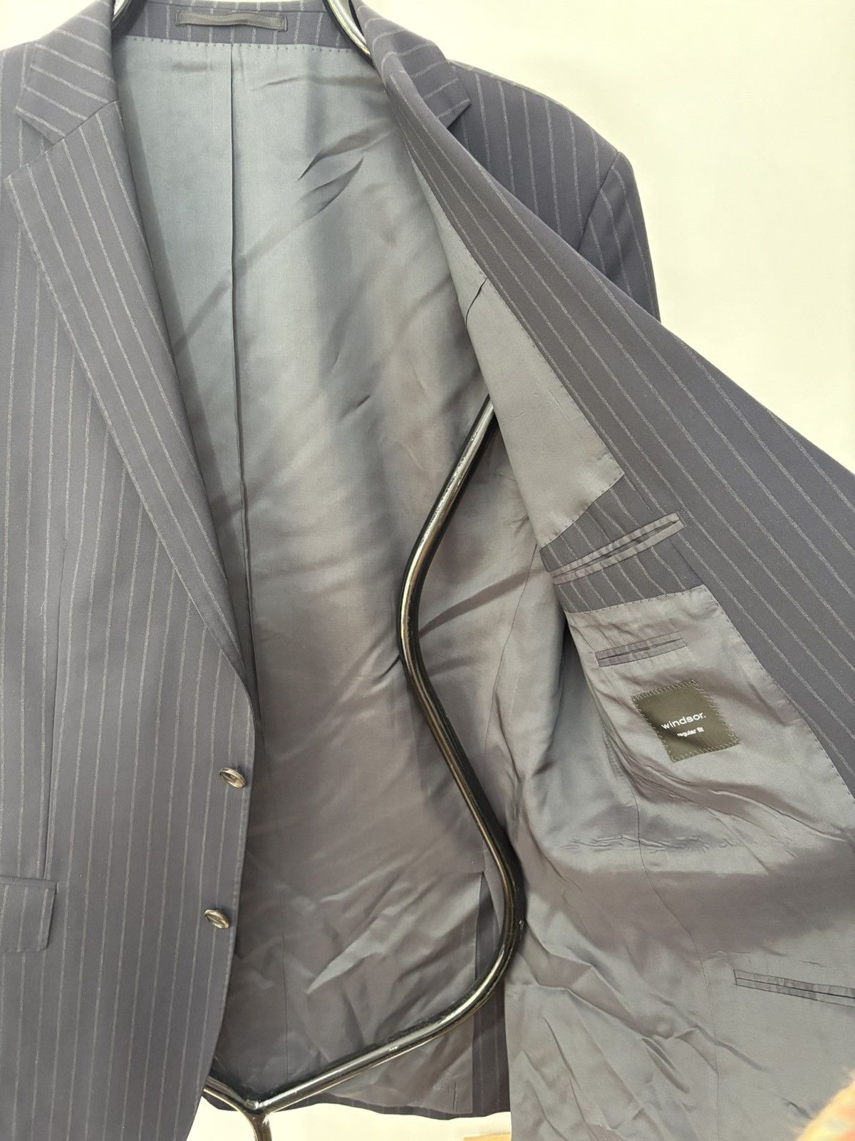 Designer × Windsor Smith Windsor Men’s Pinstripe Suit – Slim Fit, 100% Wool, Excell Size 50L - 9 Thumbnail