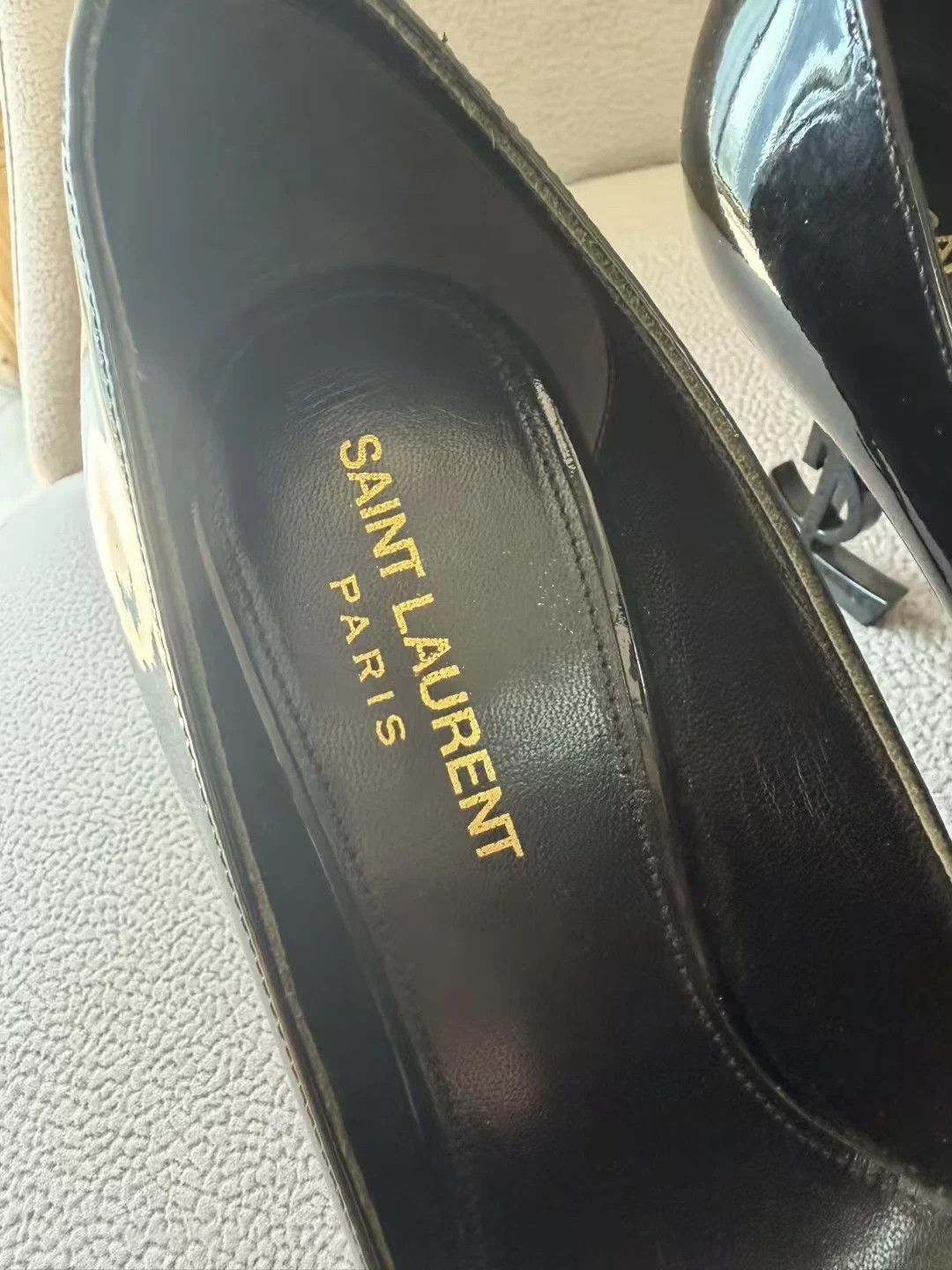 Saint Laurent Paris YSL Opyum pointed patent leather orange heels 36.5 mint Size US 5.5 / IT 35.5 - 5 Thumbnail