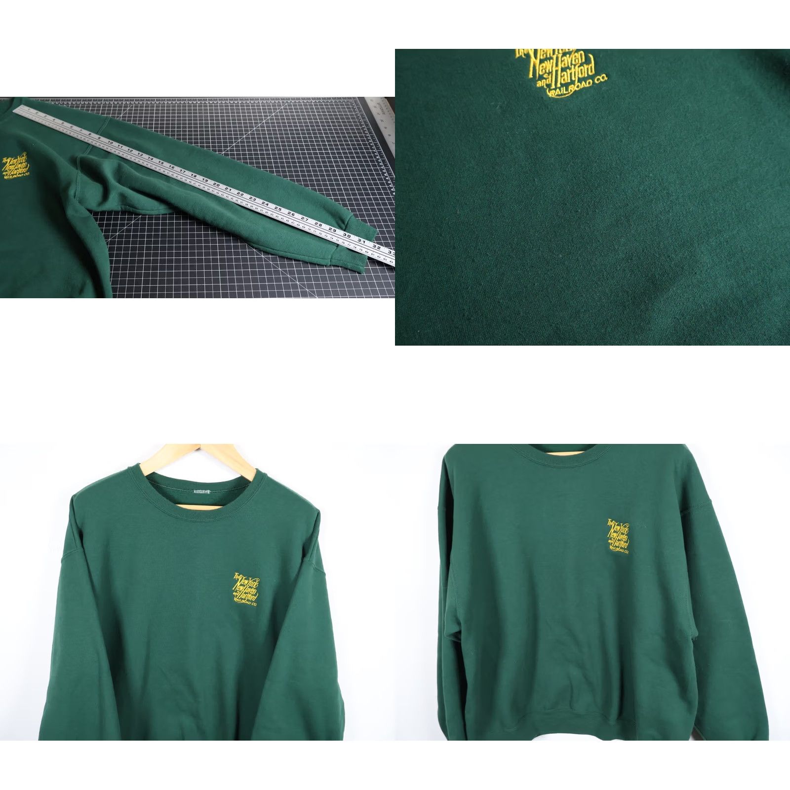 Vintage VTG New Haven Railroad Company Sweatshirt Men's XL Green Embroidered 90s City Outdoor Retro Graphic Print Heavyweight Size US XL / EU 56 / 4 - 8 Thumbnail