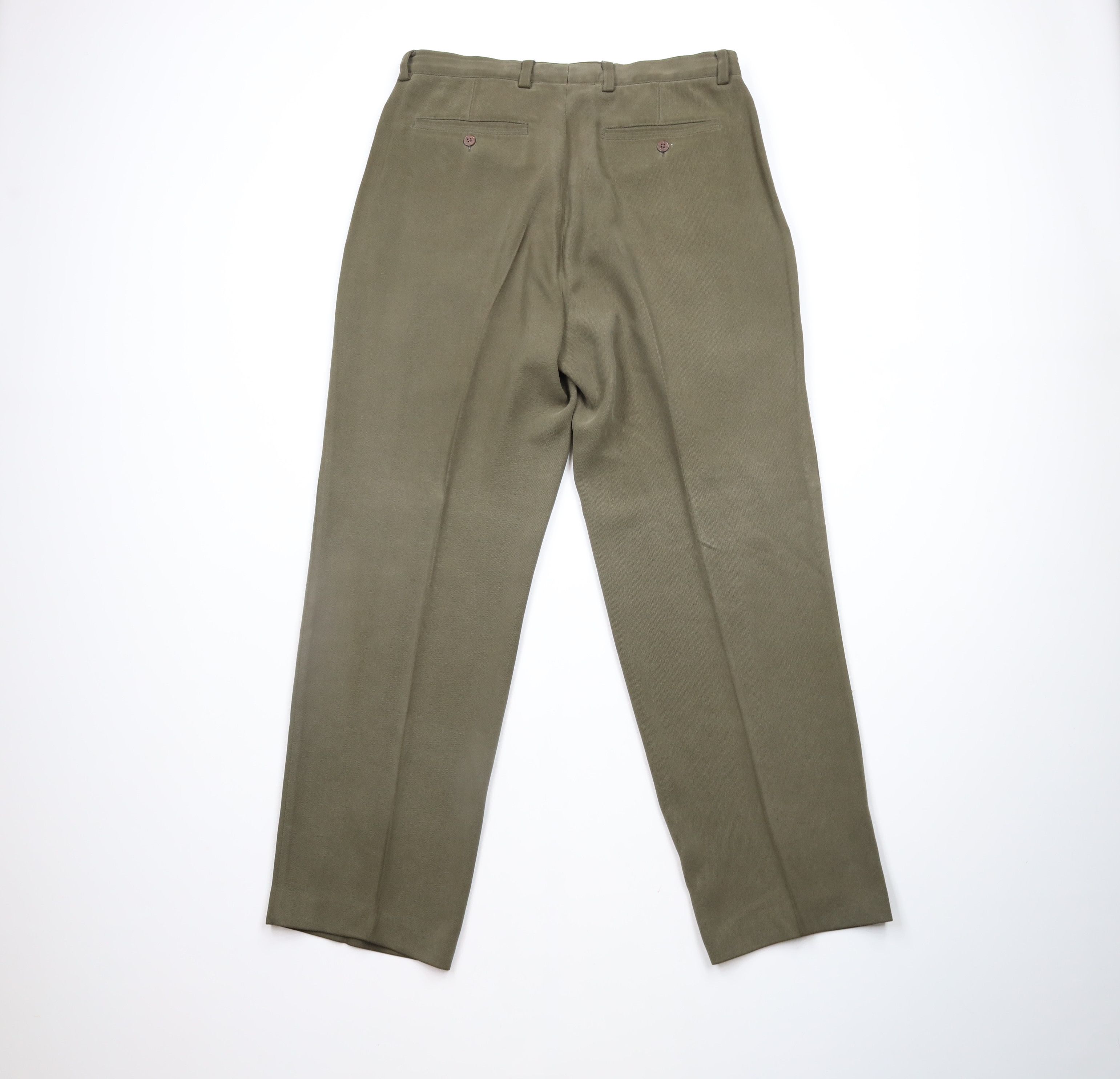 Tommy Bahama Vintage 90s Tommy Bahama Pleated Wide Leg Chino Pants Green Size US 36 / EU 52 - 9 Thumbnail