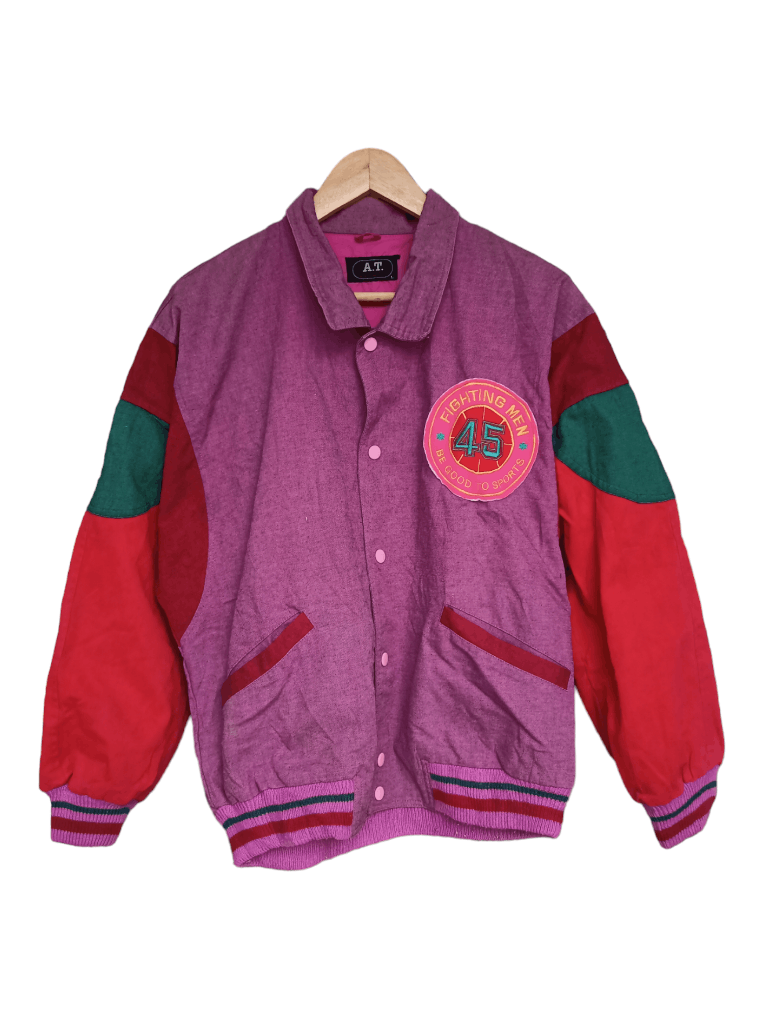 Vintage A.T Player Bomber Jacket Big Spellout At The Back Size US L / EU 52-54 / 3 - 2 Thumbnail