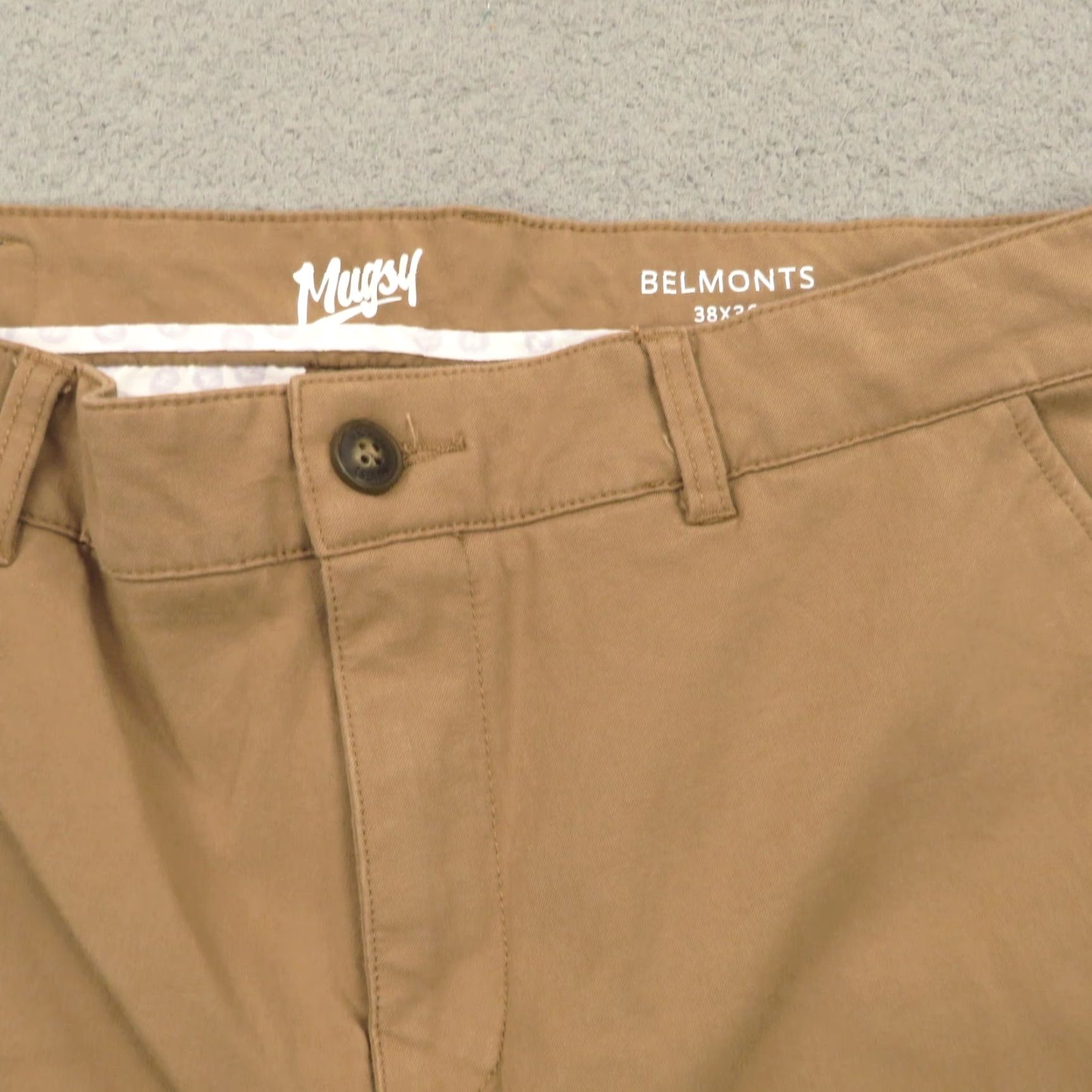 Vintage Mugsy Pants Mens 38x36 Belmonts Slim Straight Khaki 5 Pocket Chinos Flex Office Size US 38 / EU 54 - 6 Thumbnail