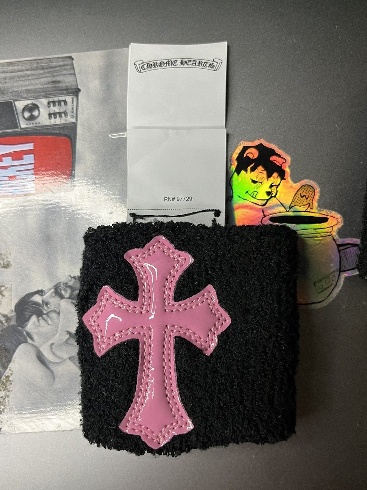 Chrome Hearts Chrome Hearts Pink Cemetery Cross Leather Sweatbands Size ONE SIZE - 4 Thumbnail