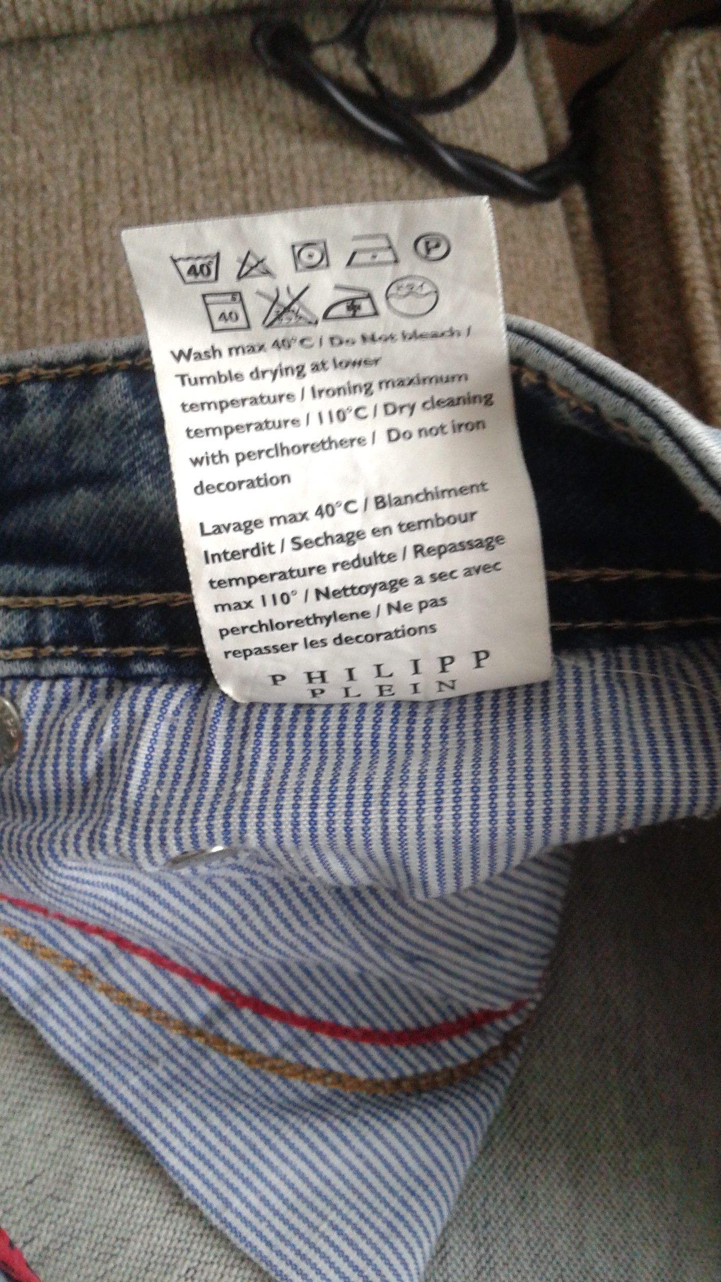 Philipp Plein PHILLIP PLEIN MEN JEANS SLIM FIT 32X26 Size US 32 / EU 48 - 7 Thumbnail